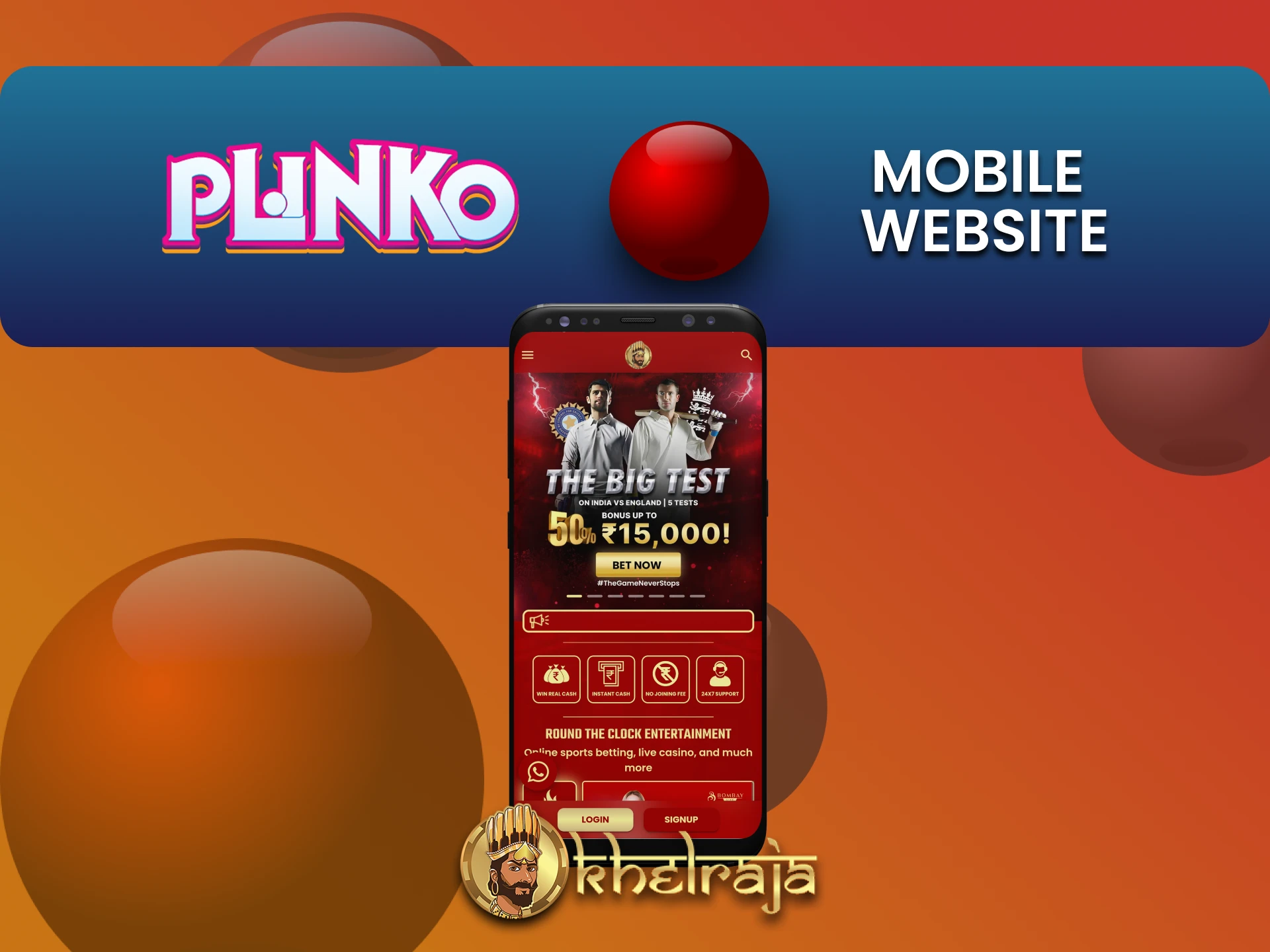 Phone is one of the ways to play Plinko on the Khelraja website.