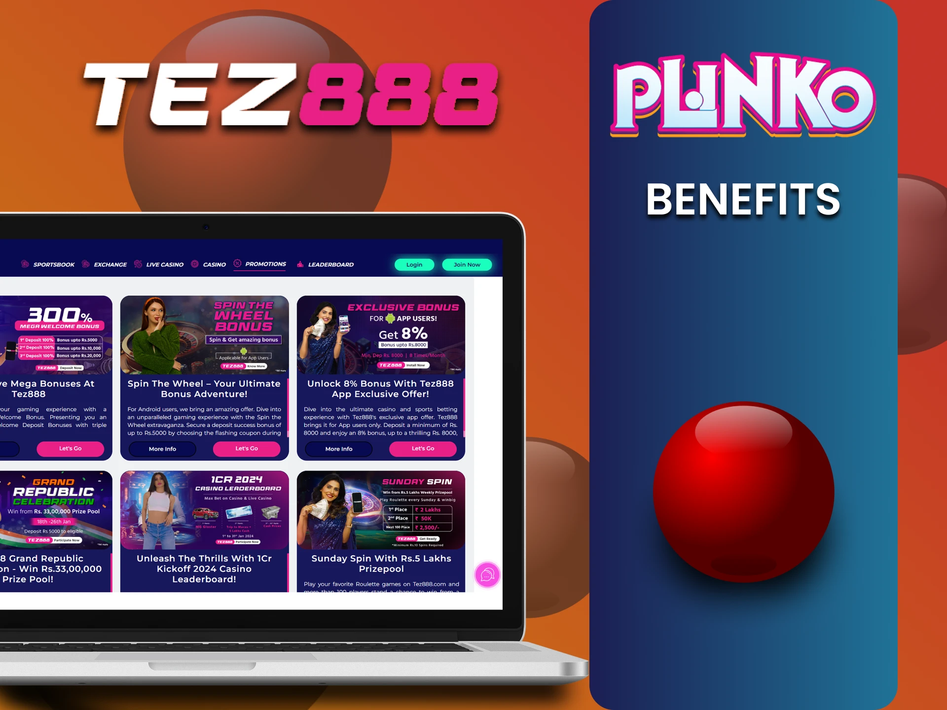 Find out about Tez888 benefits for playing Plinko.
