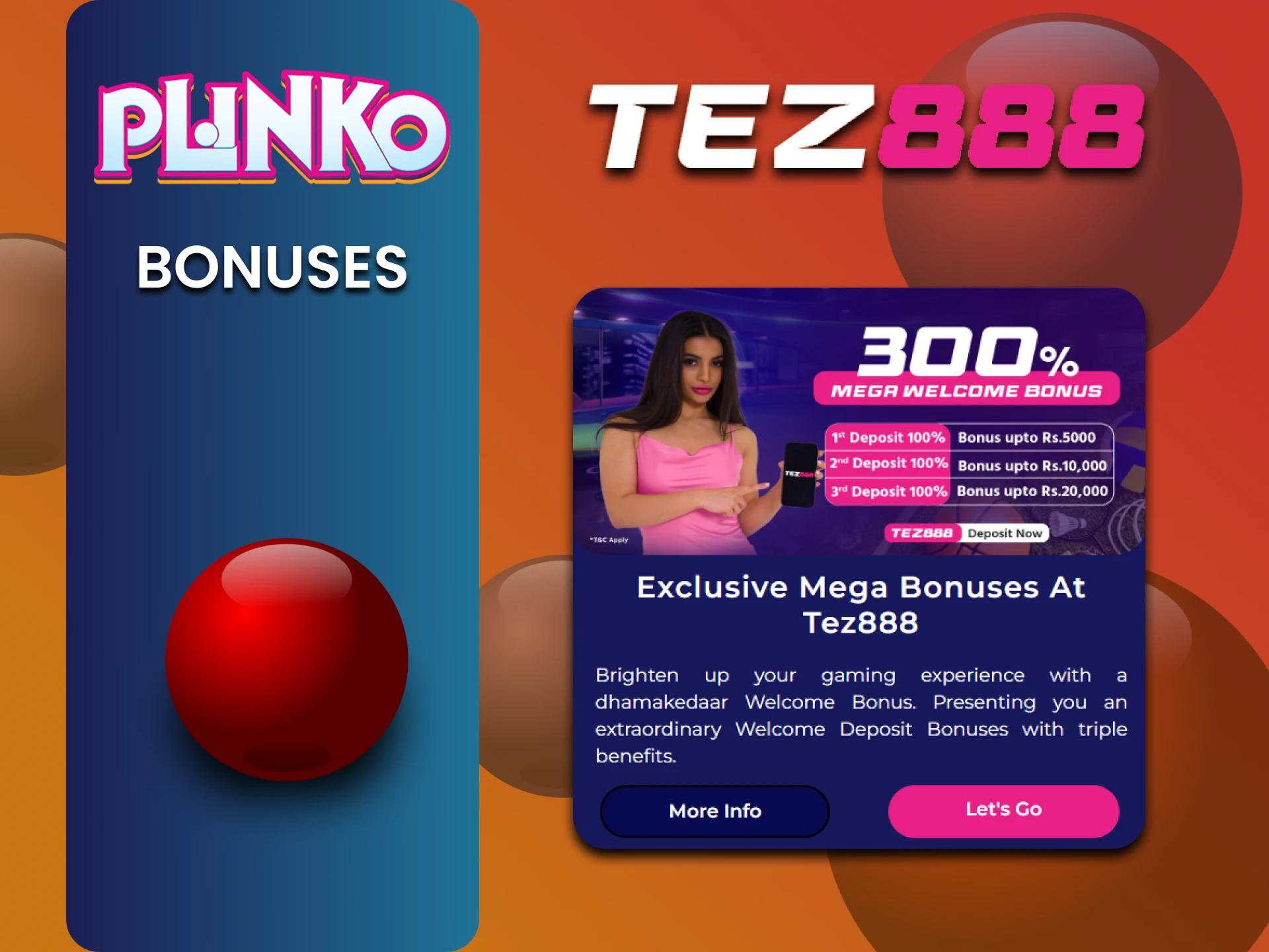 Use bonuses to play Plinko from Tez888.