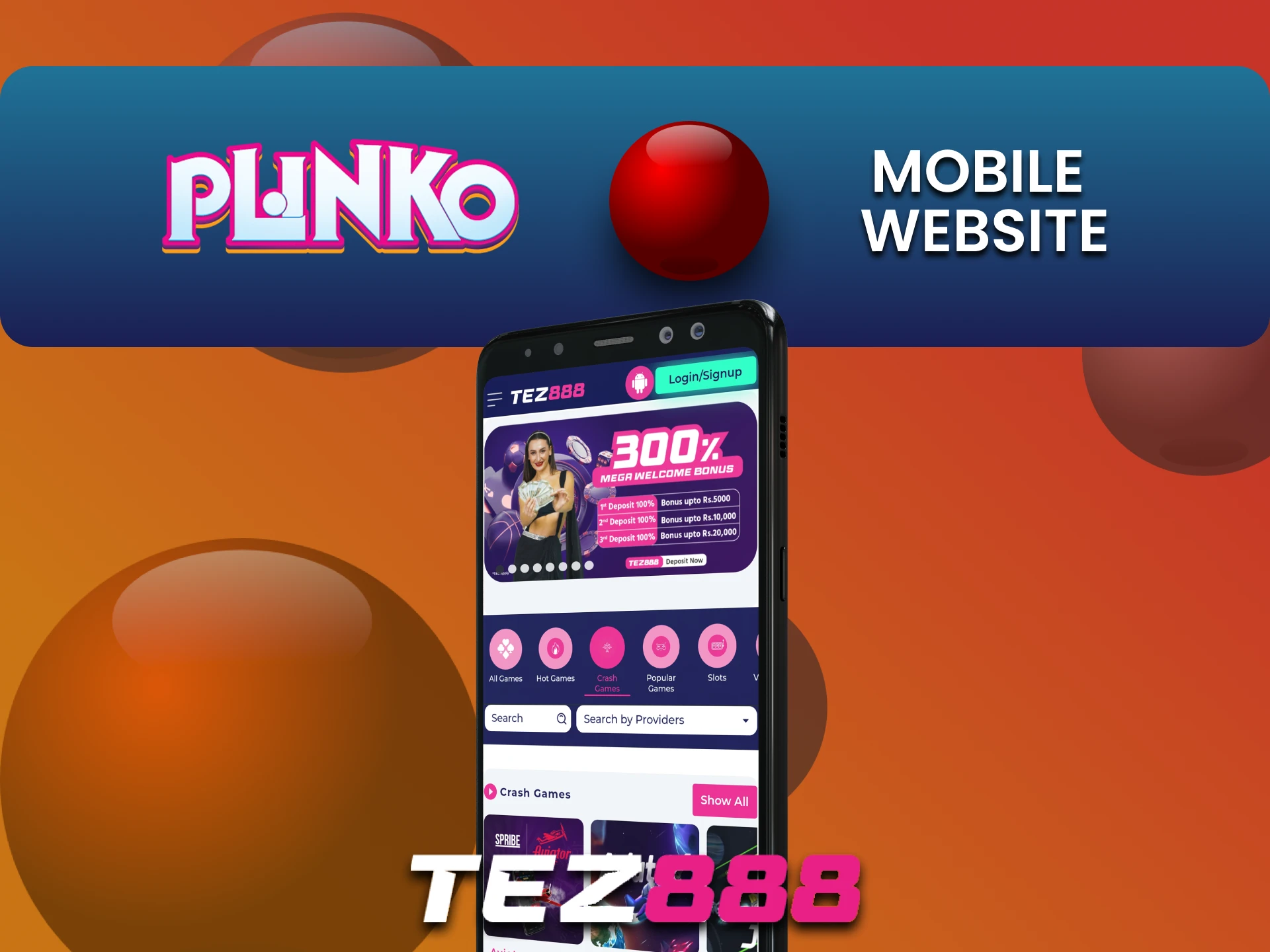 Phone is one of the ways to play Plinko on the Tez888 website.