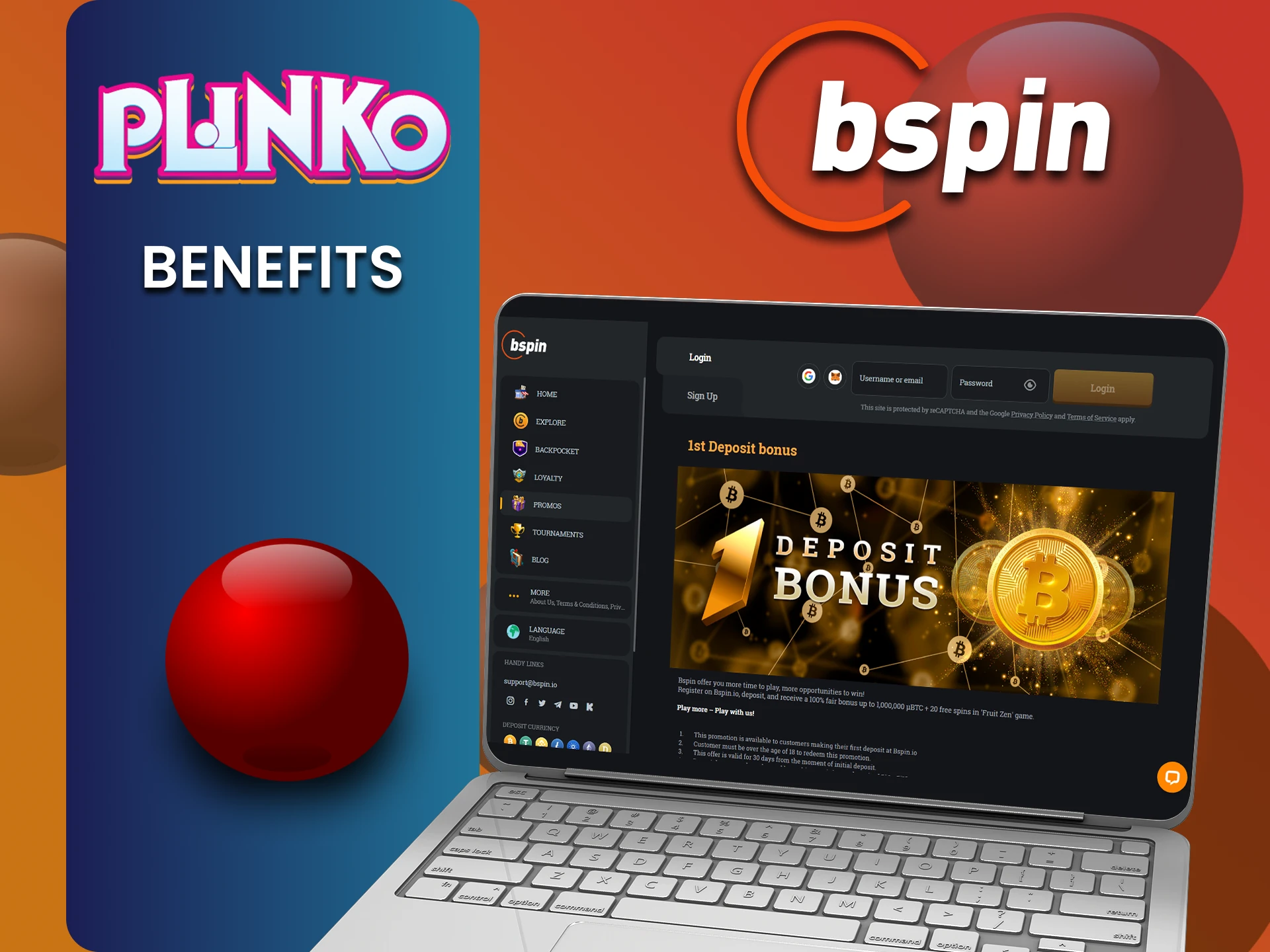 Lots of benefits await you in playing Plinko on Bspin.