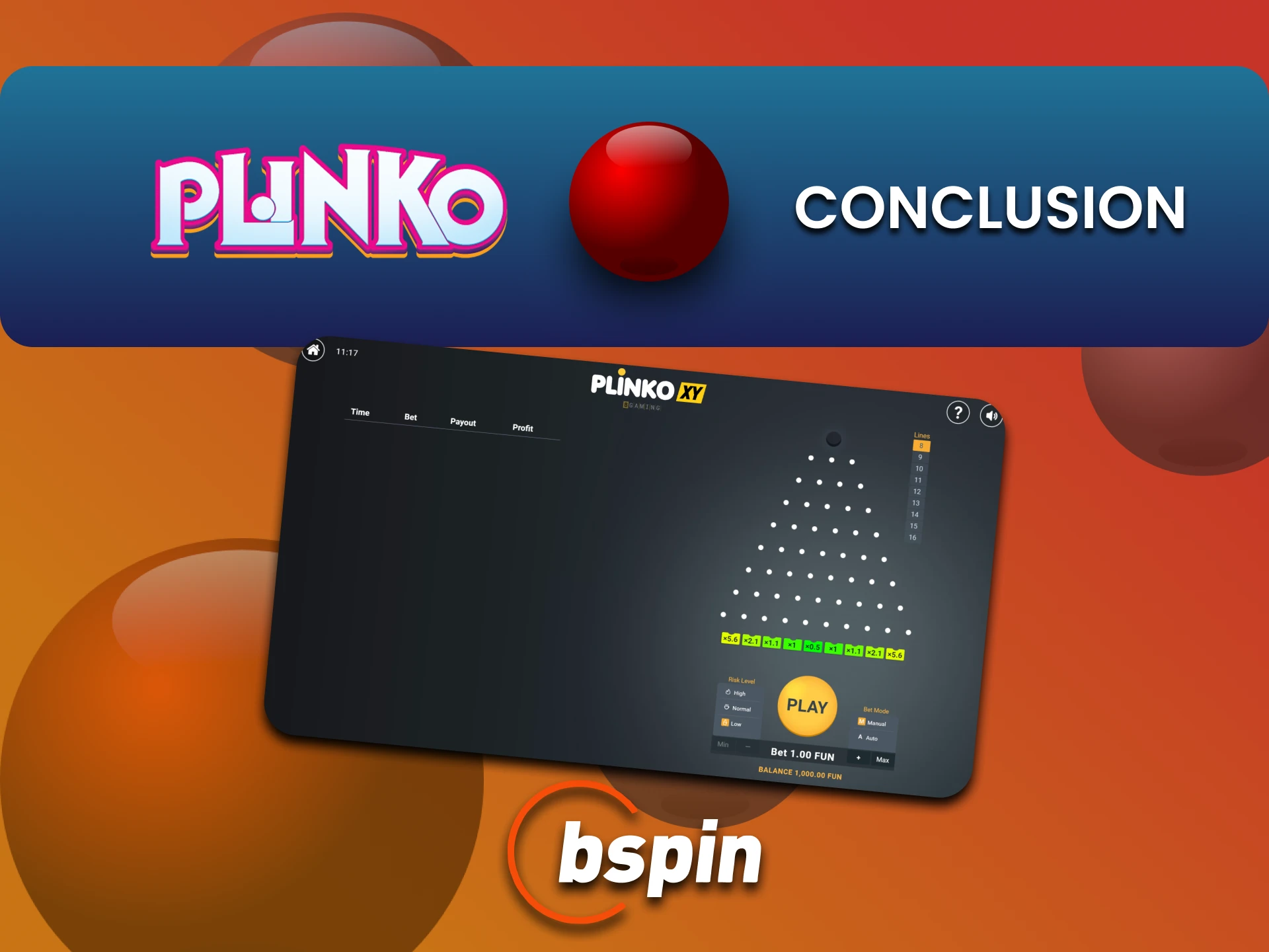 Bspin is the right choice for Plinko.