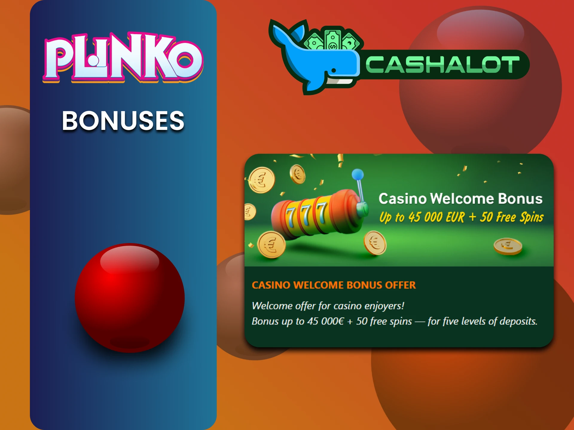 Use bonuses to play Plinko from Cashalot.