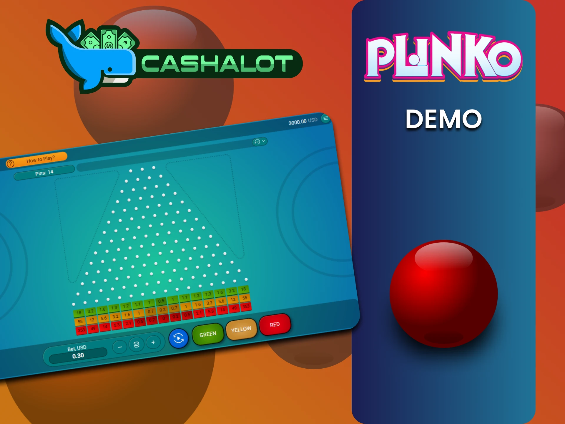 Practice with a demo version of the Plinko game on the Cashalot website.