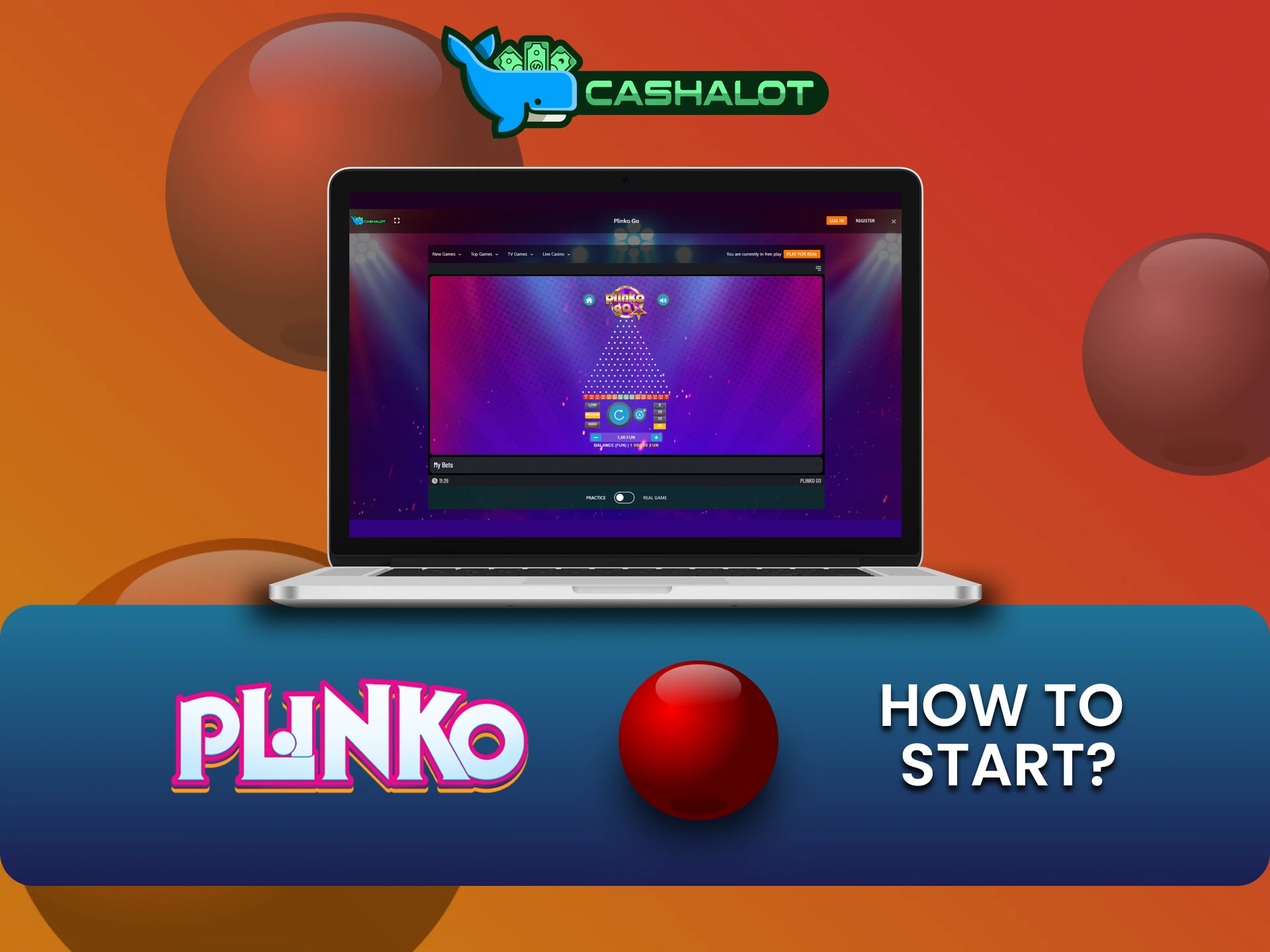 Go to the games section on Cashalot to play Plinko.