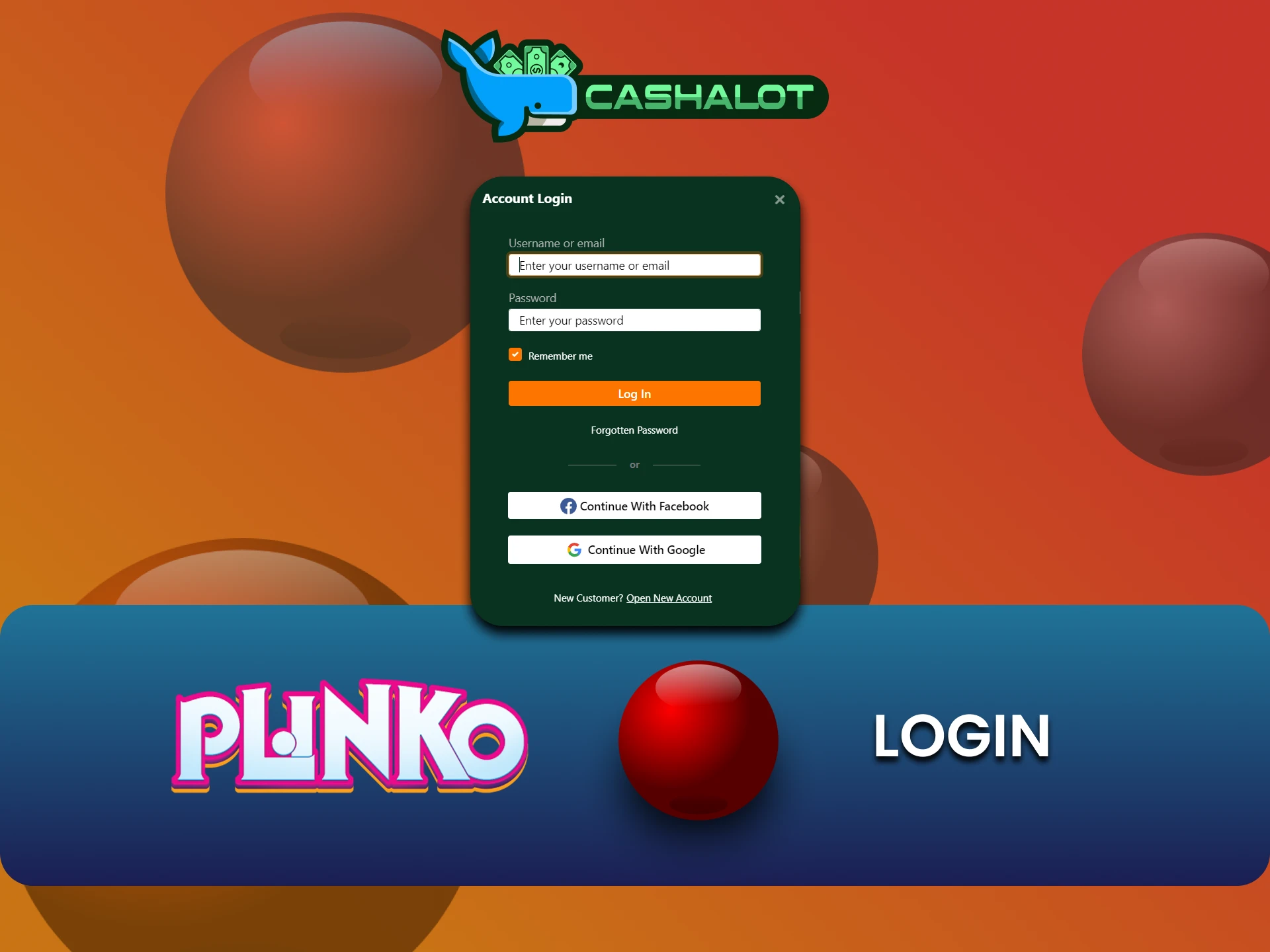 Log in to your Cashalot account and play Plinko.
