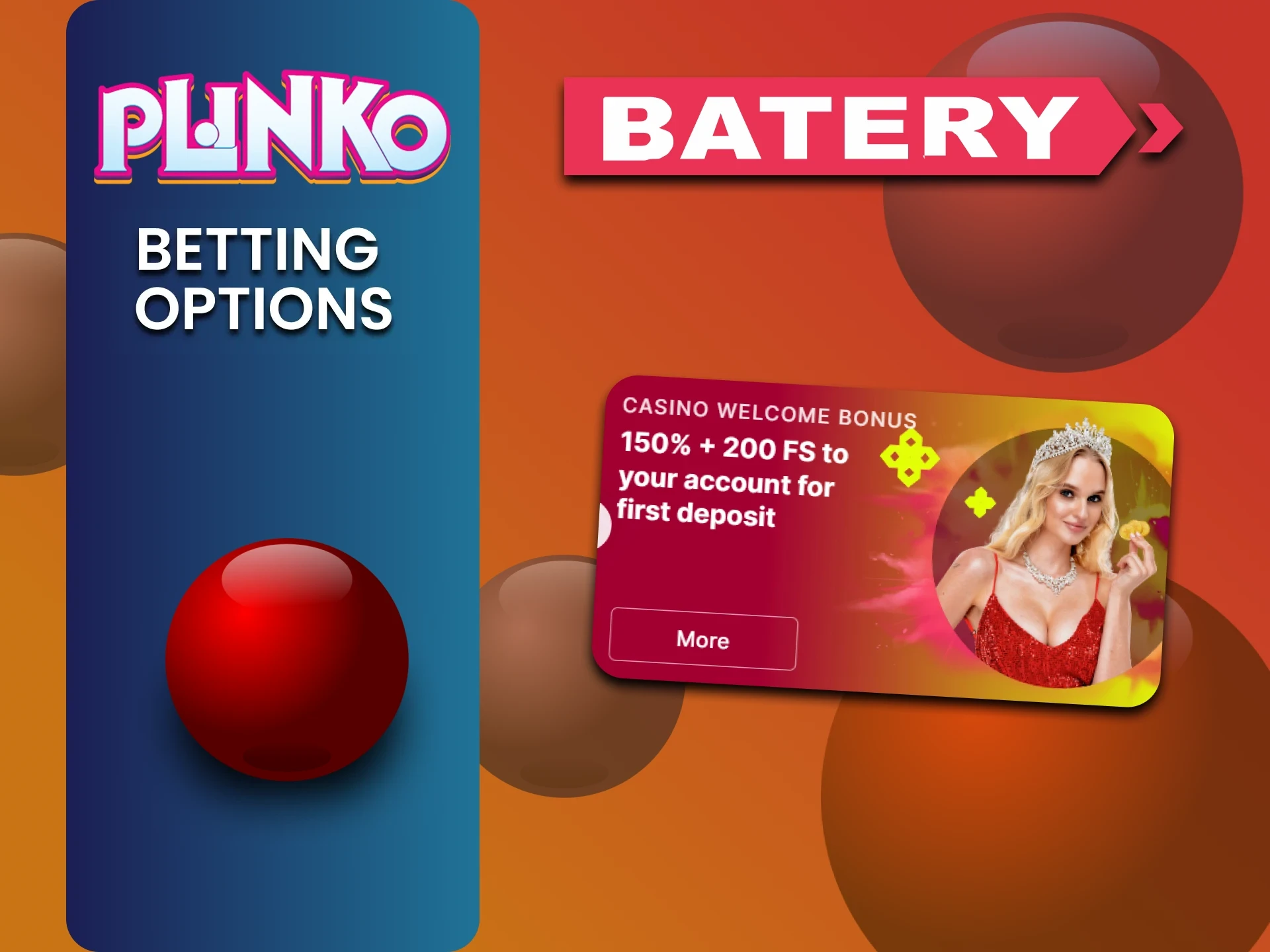 Play Plinko on Batery and get a welcome bonus.