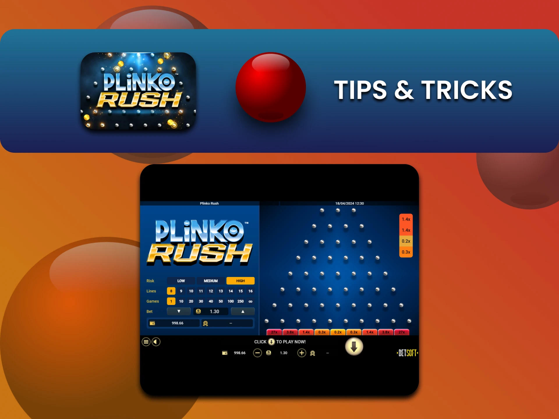 We will tell you the tricks for winning in Plinko Rush.