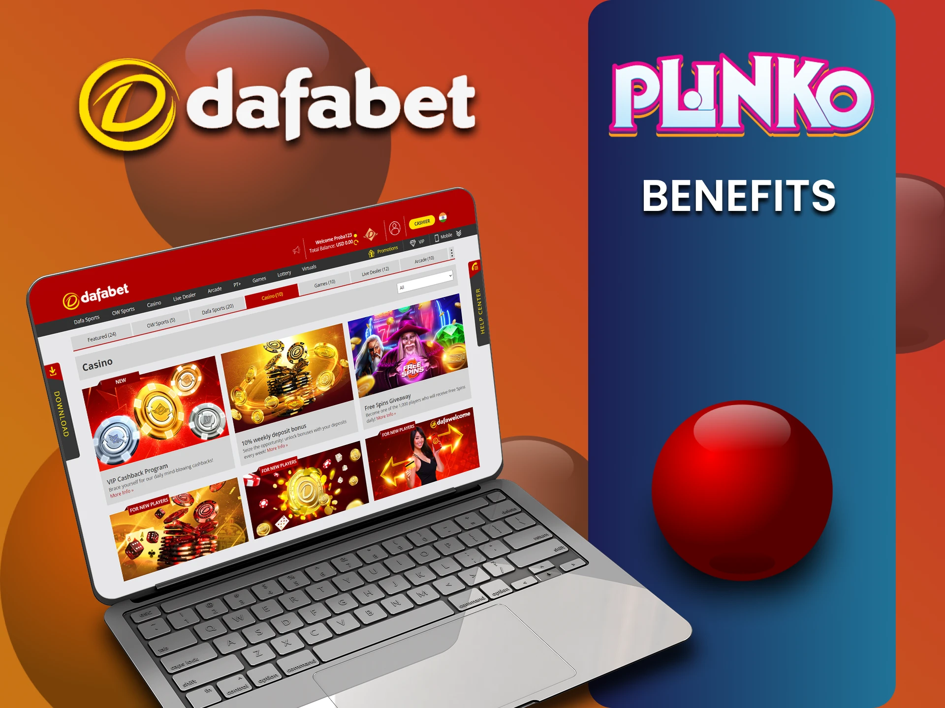 Dafabet has many advantages for playing Plinko.