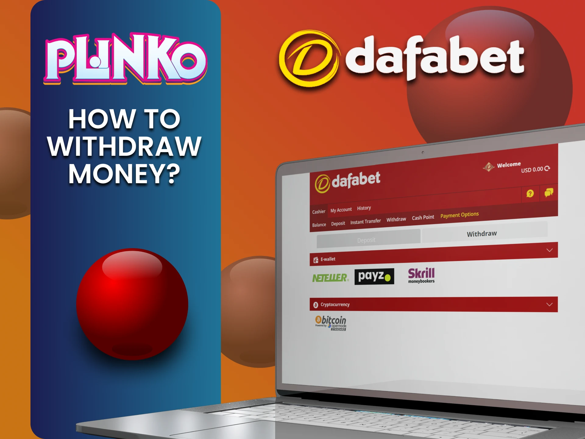 We will tell you how to withdraw funds for the Plinko game on Dafabet.
