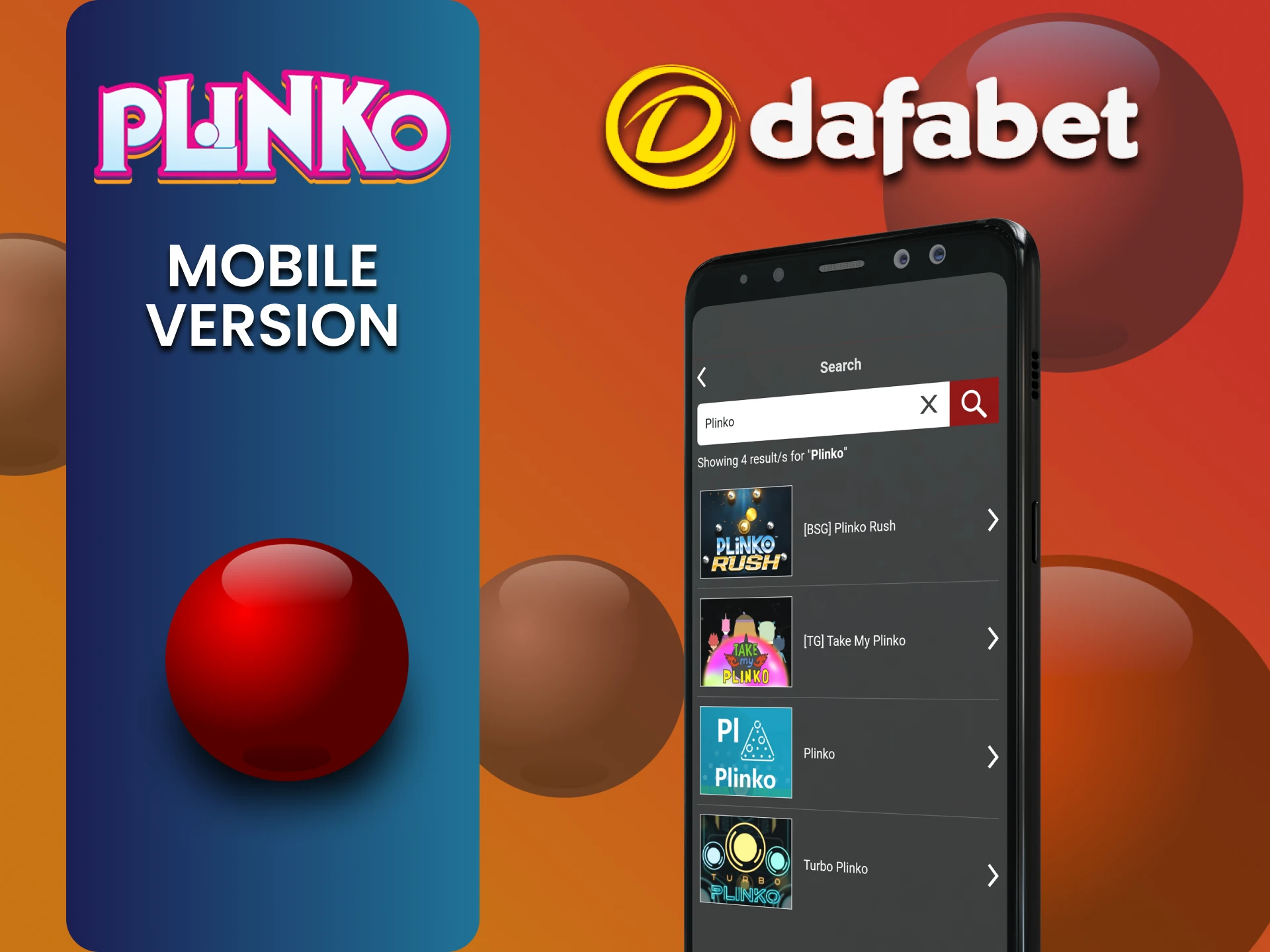You can play Plinko on the Dafabet website via your phone.