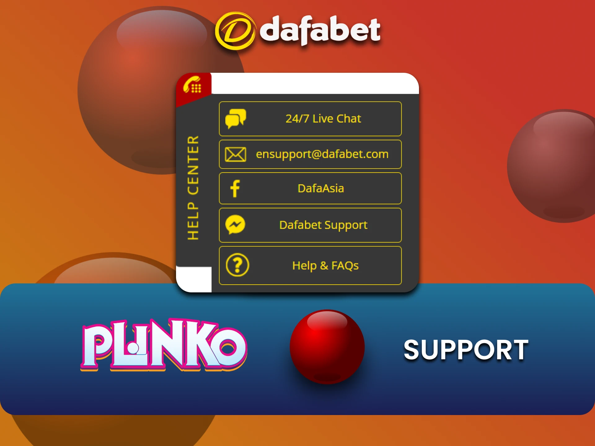 The Dafabet website has support for Plinko players.