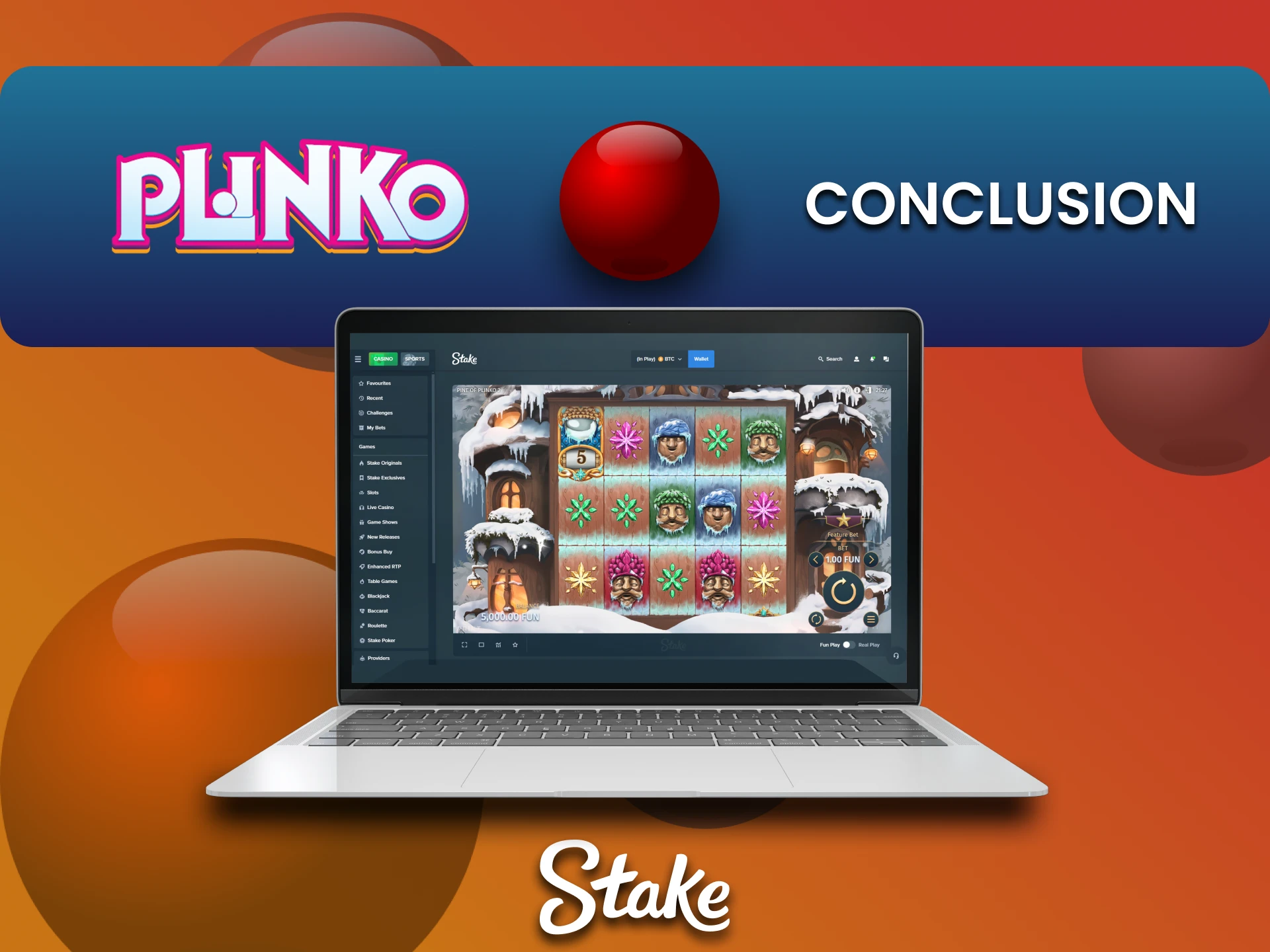 The Stake website is ideal for playing Plinko.