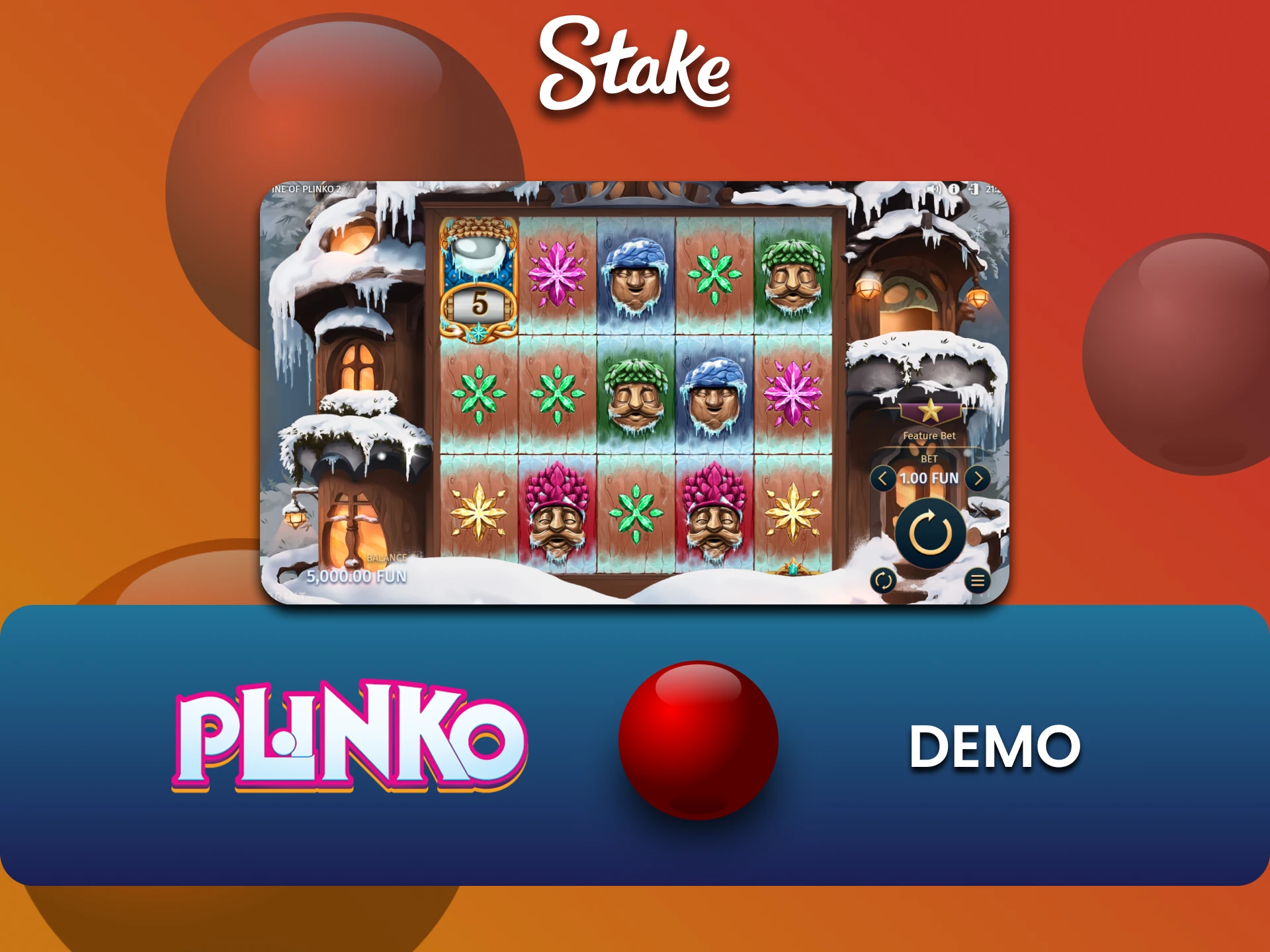 You can play a demo version of Plinko on Stake.