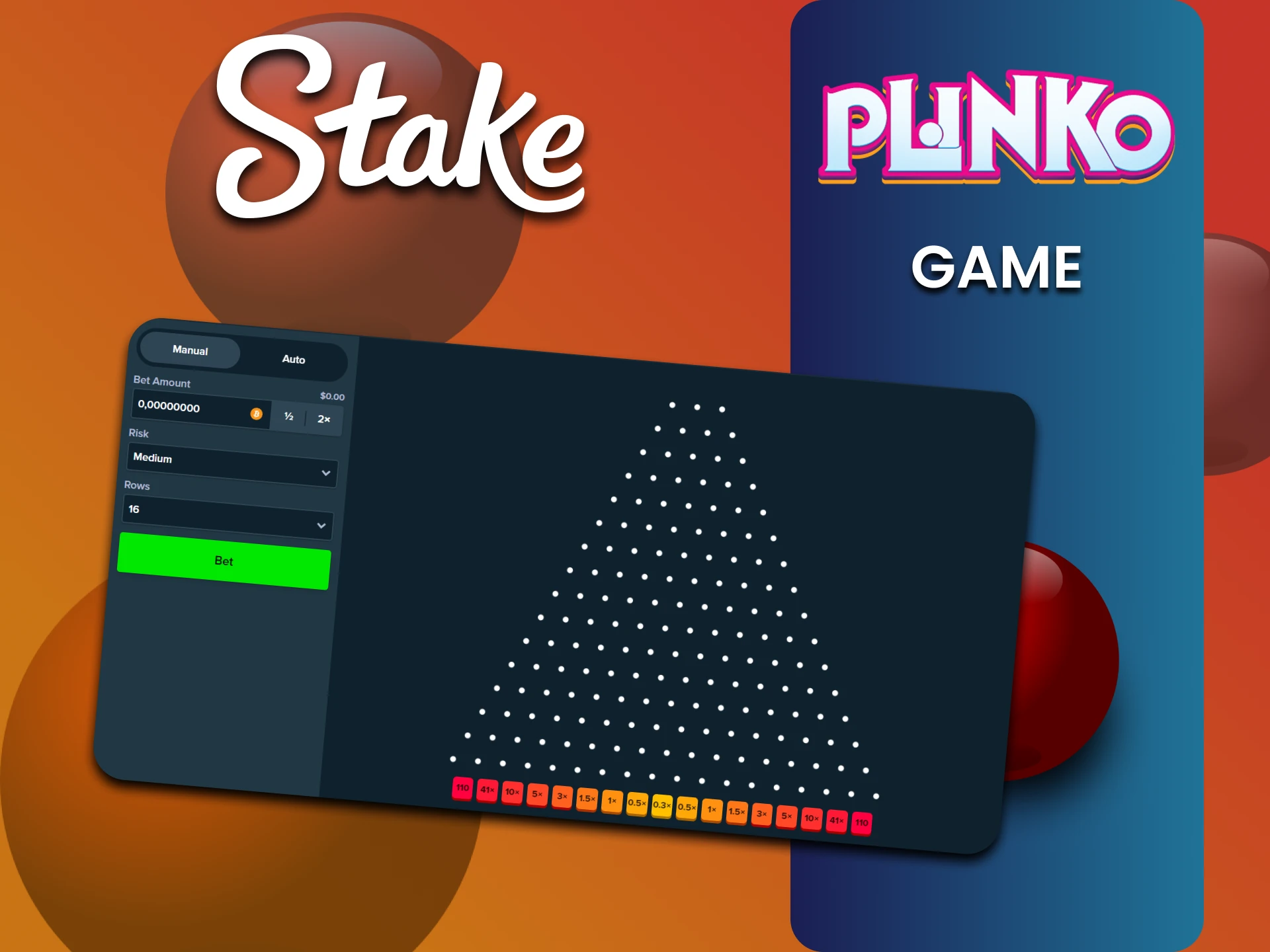 We will talk about the game Plinko on the Stake website.