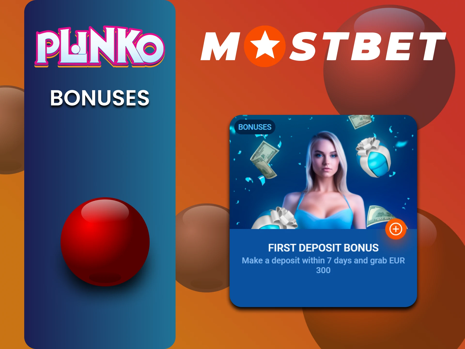 Mostbet gives bonuses to Plinko players.