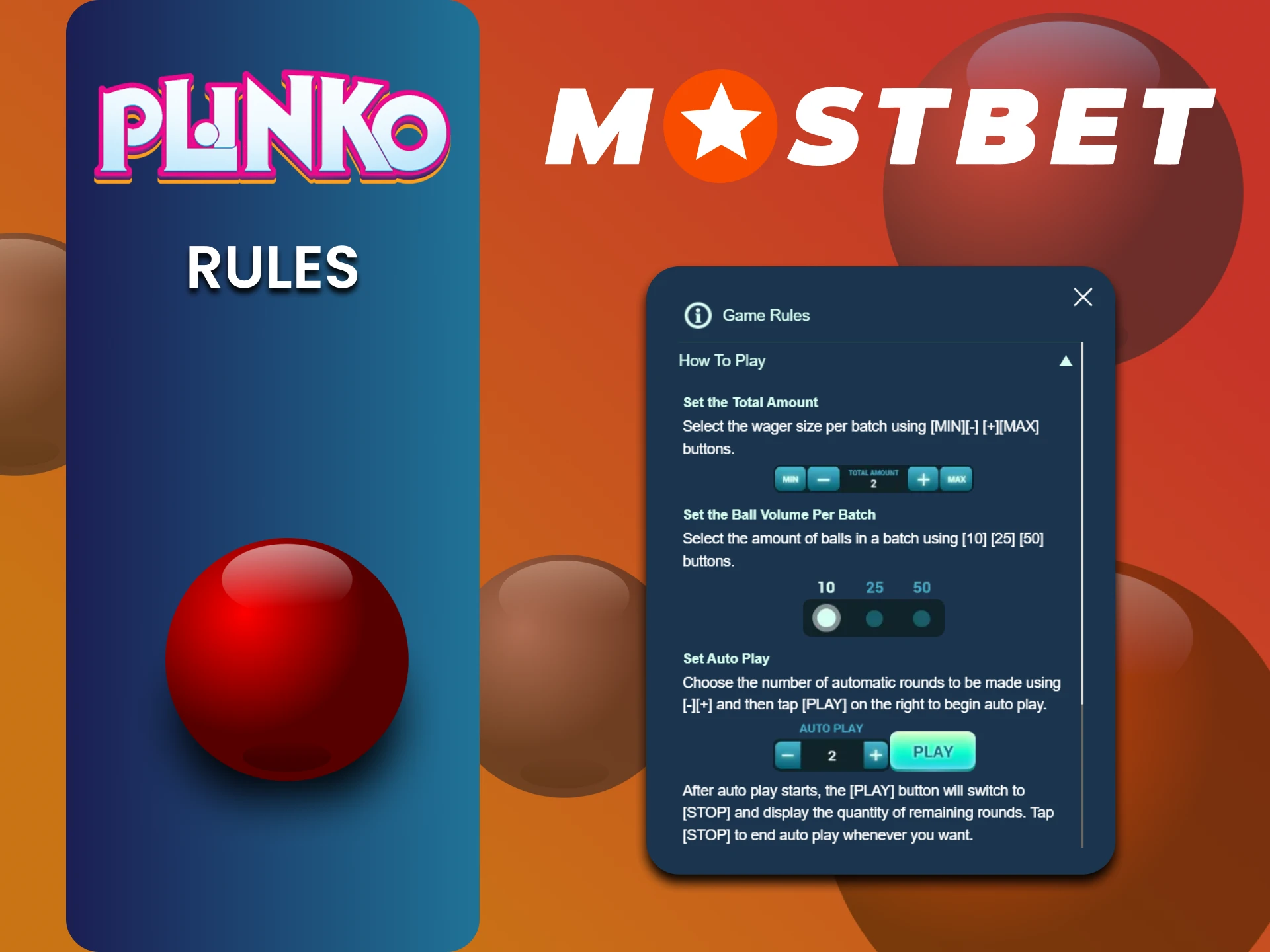 Be sure to study the rules of the Plinko game at Mostbet.