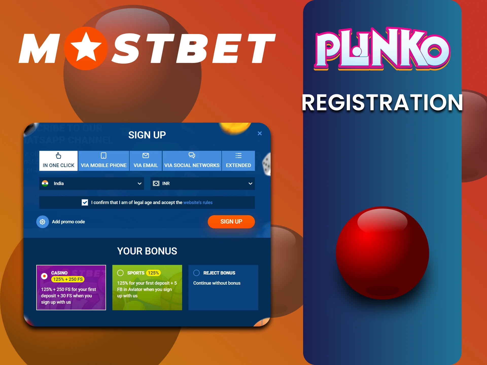 We will tell you about registering for Plinko on Mosbet.