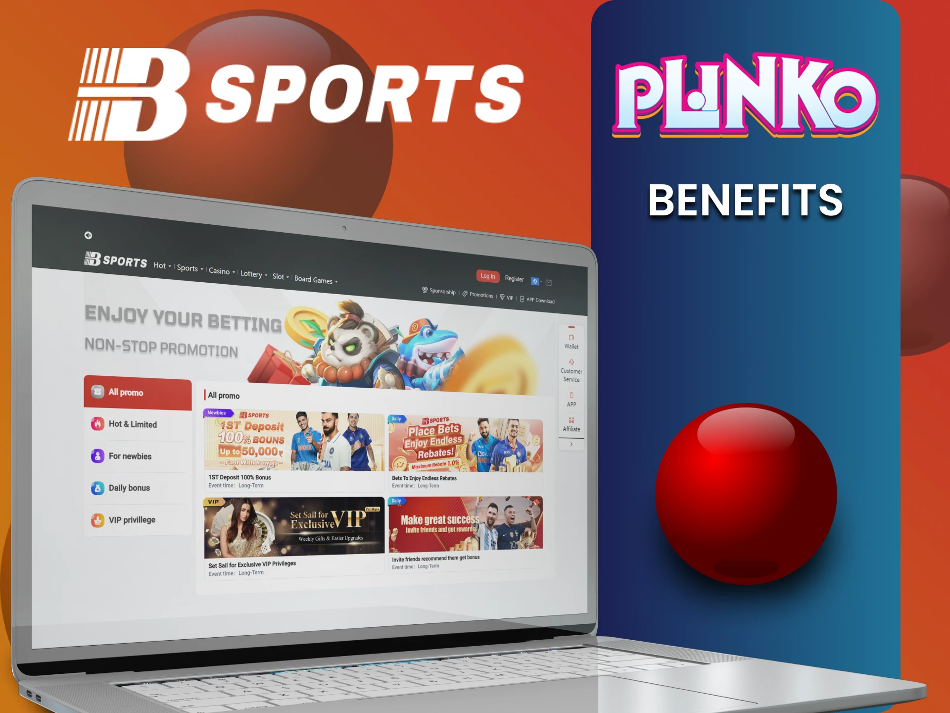 We will tell you about the benefits of Bsports for playing Plinko.