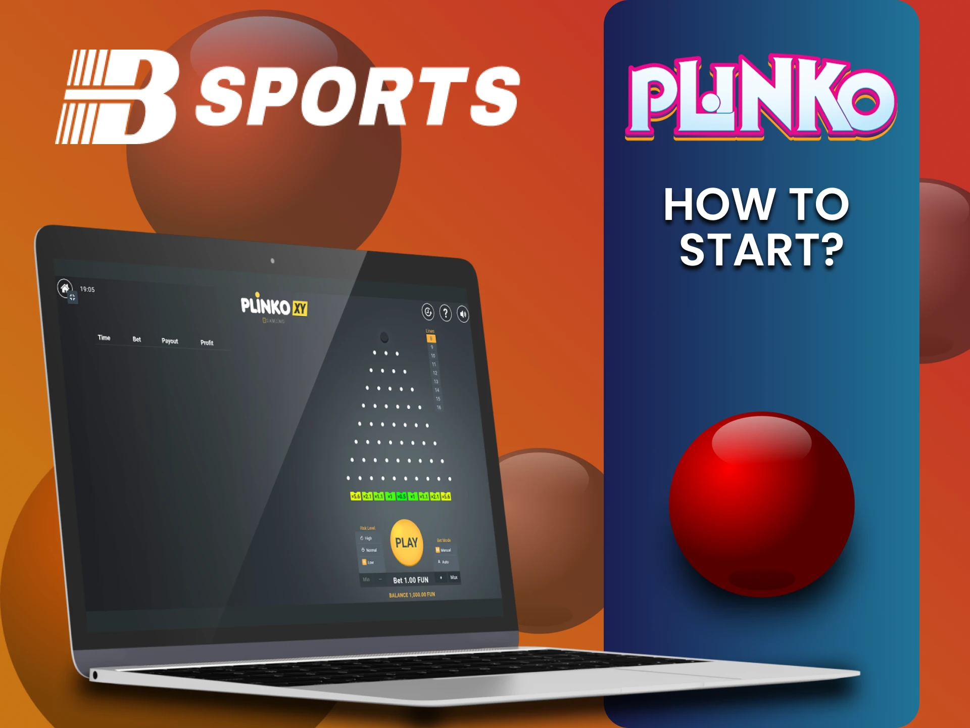 Go to the Bsport casino section to play Plinko.