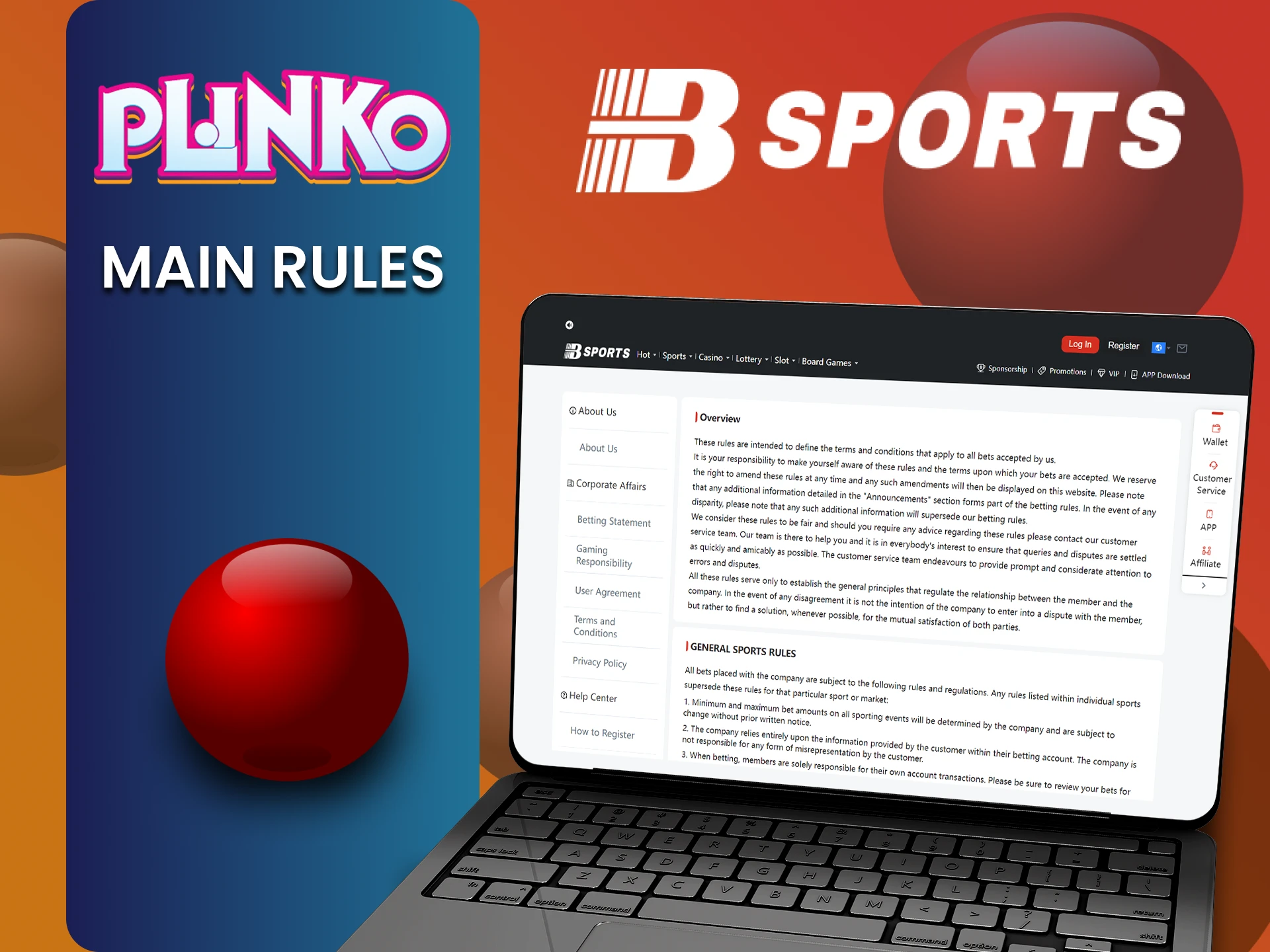 Learn the rules of the Bsports service for playing Plinko.