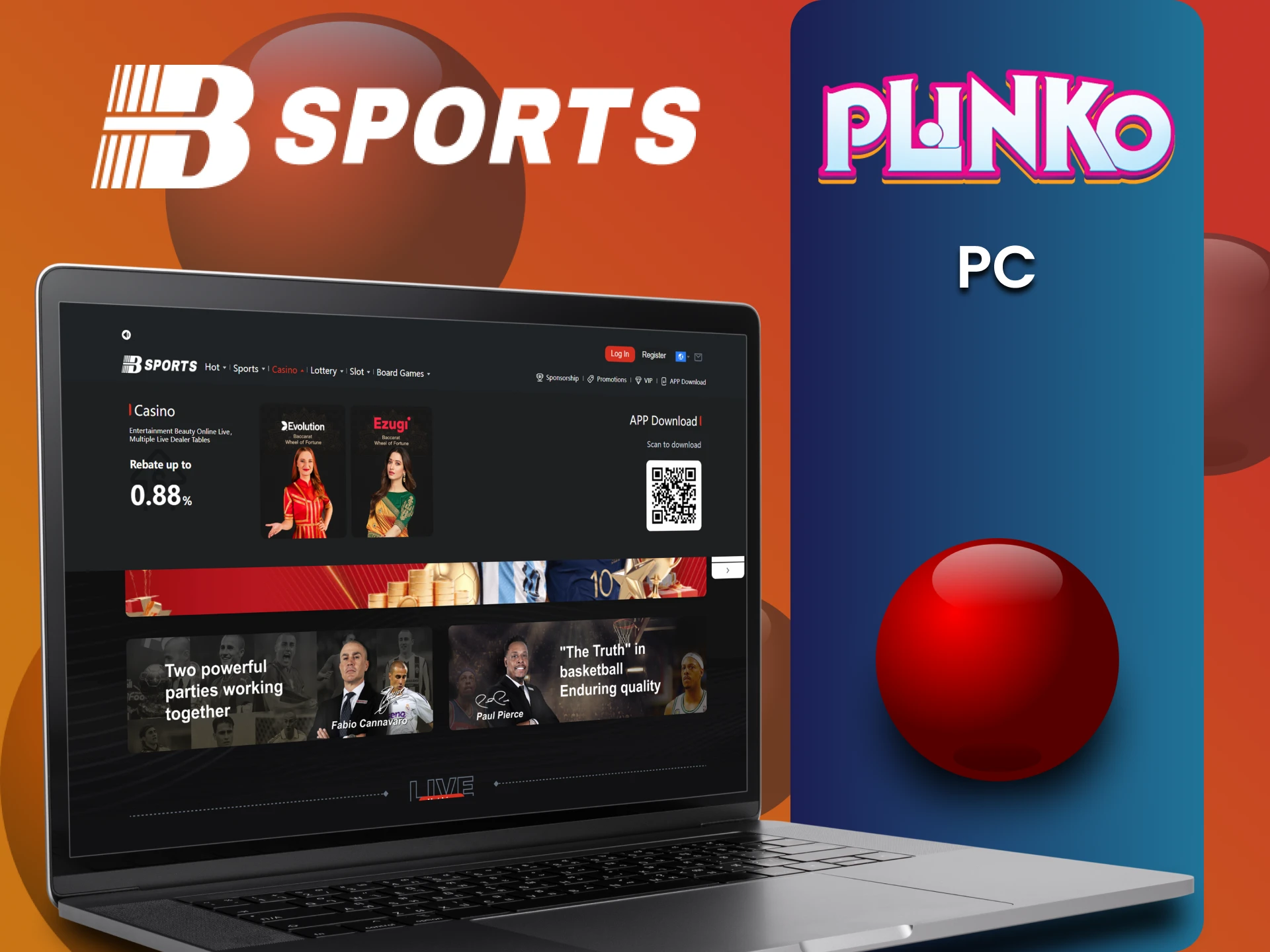 Use your PC to play Plinko on Bsports.