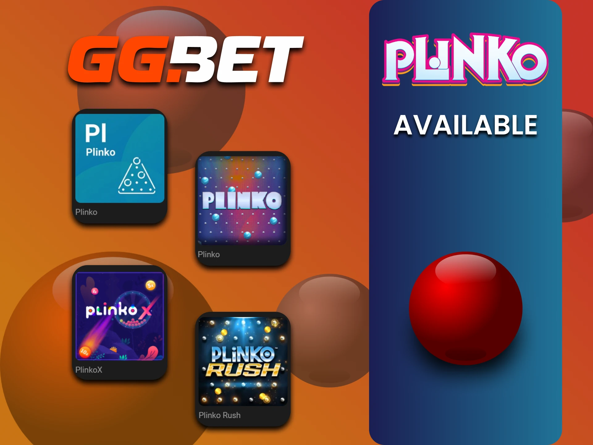 Explore the list of available Plinko games at GGbet.