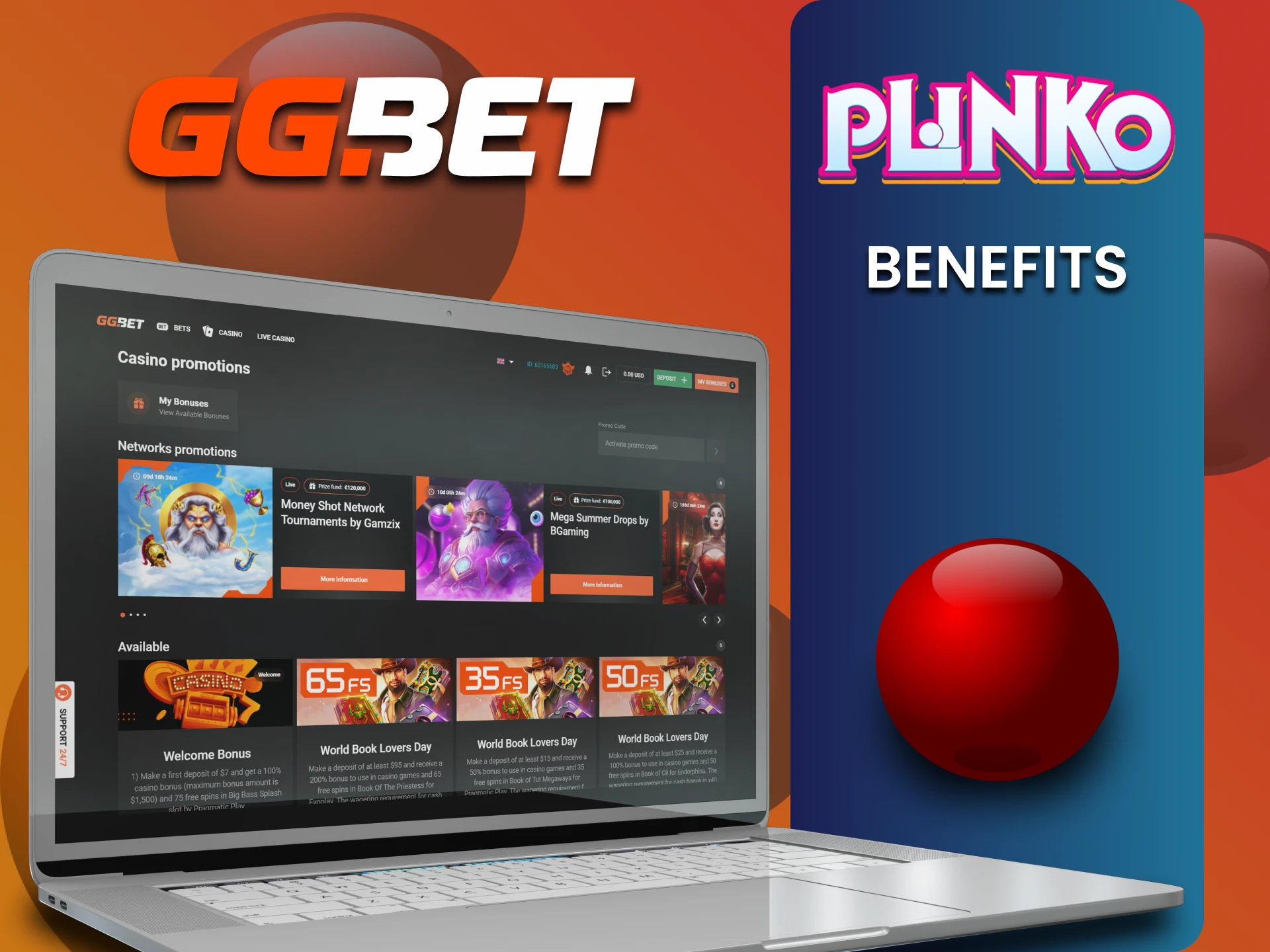 GGbet has many benefits for Plinko players.