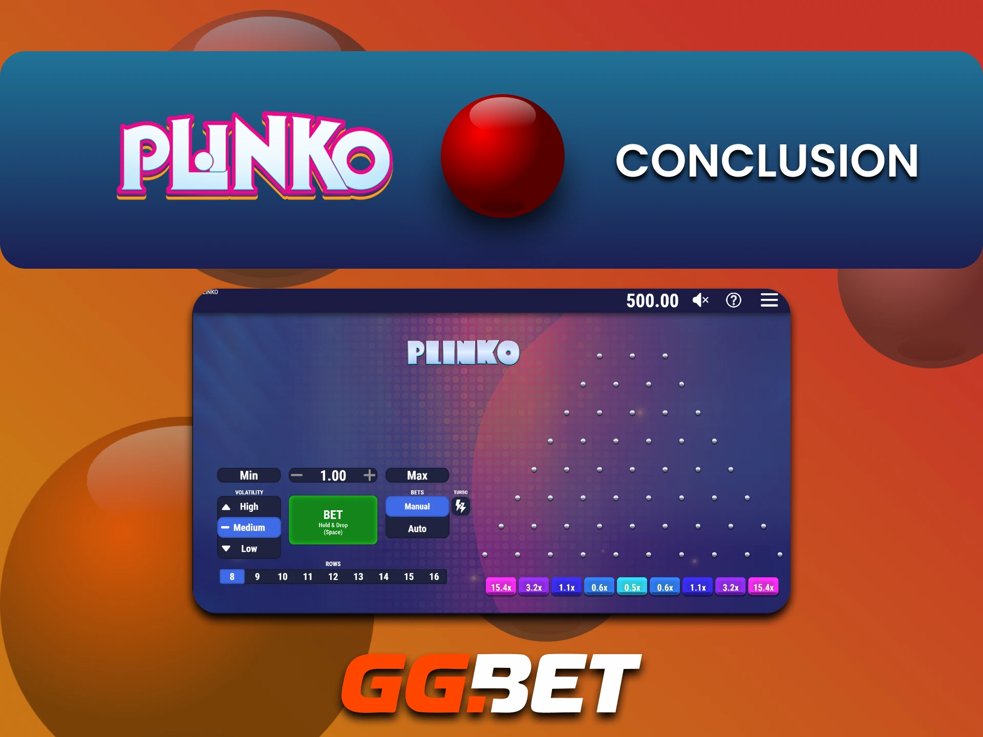 GGbet is ideal for playing Plinko.