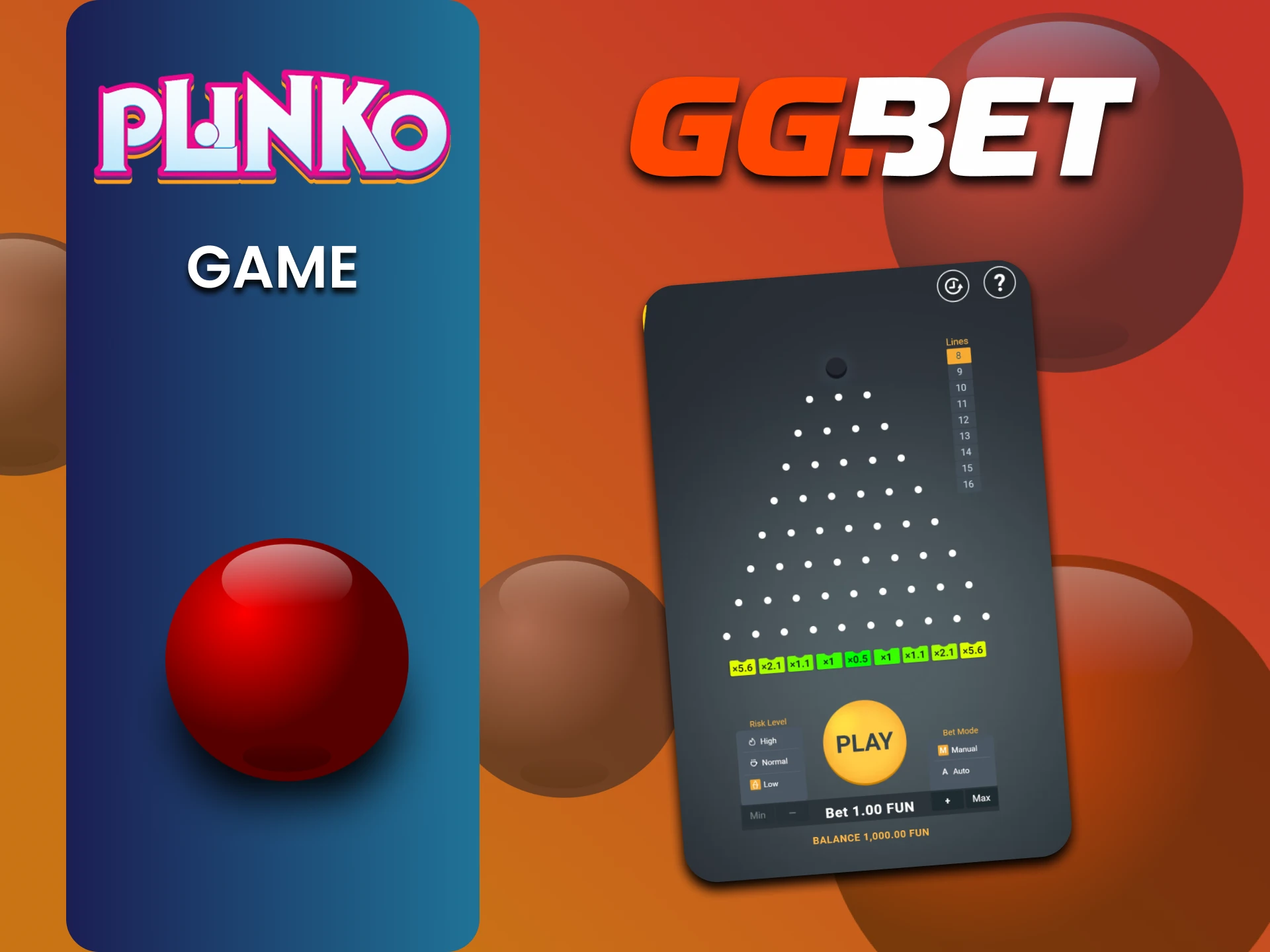 We will talk about the game Plinko on the GGbet website.