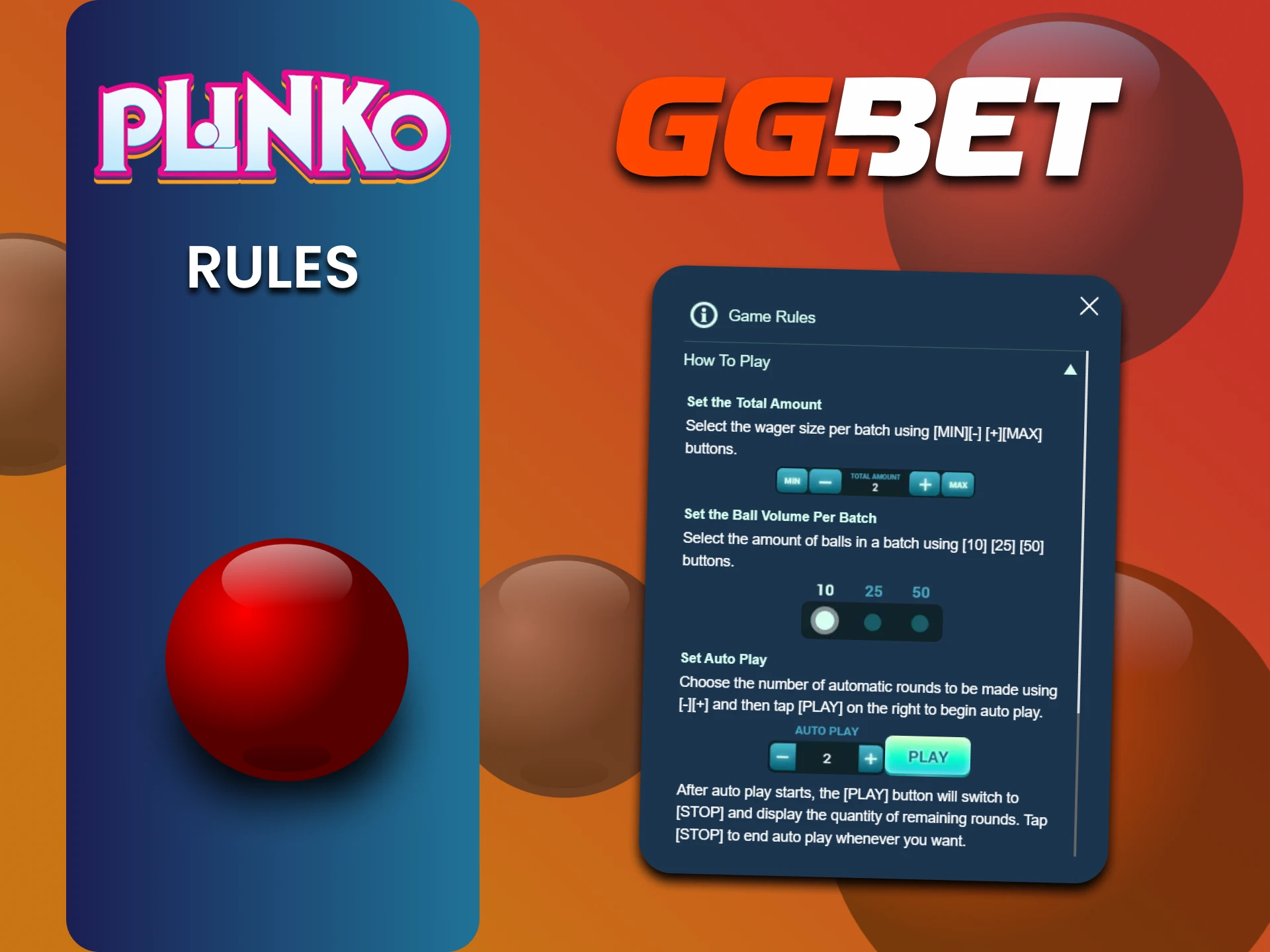 Be sure to study the rules of the Plinko game at GGbet.