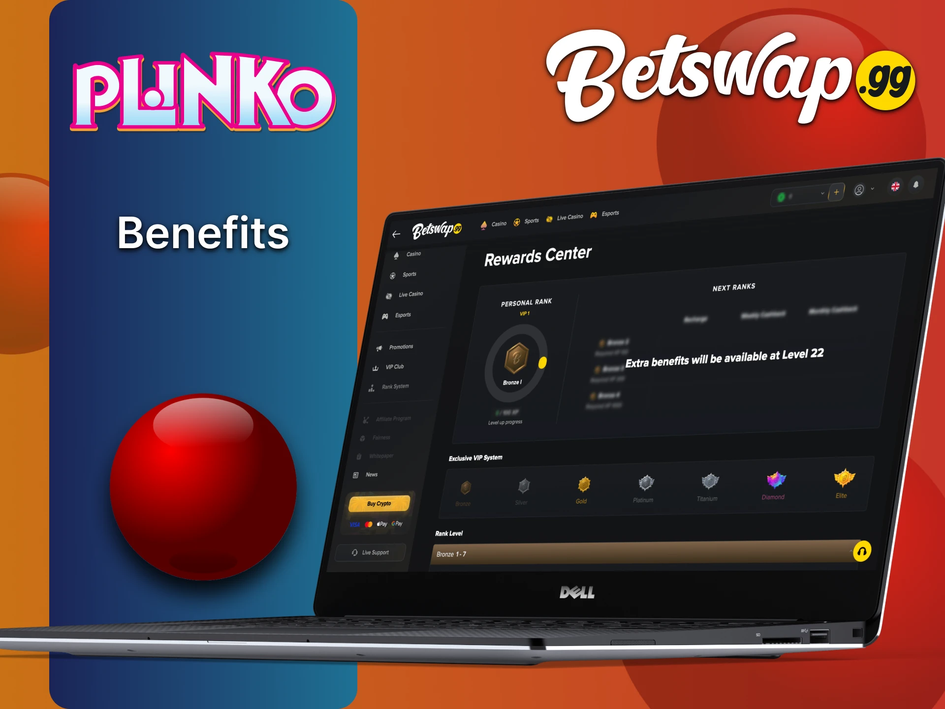 Get benefits for playing Plinko at Betswap.