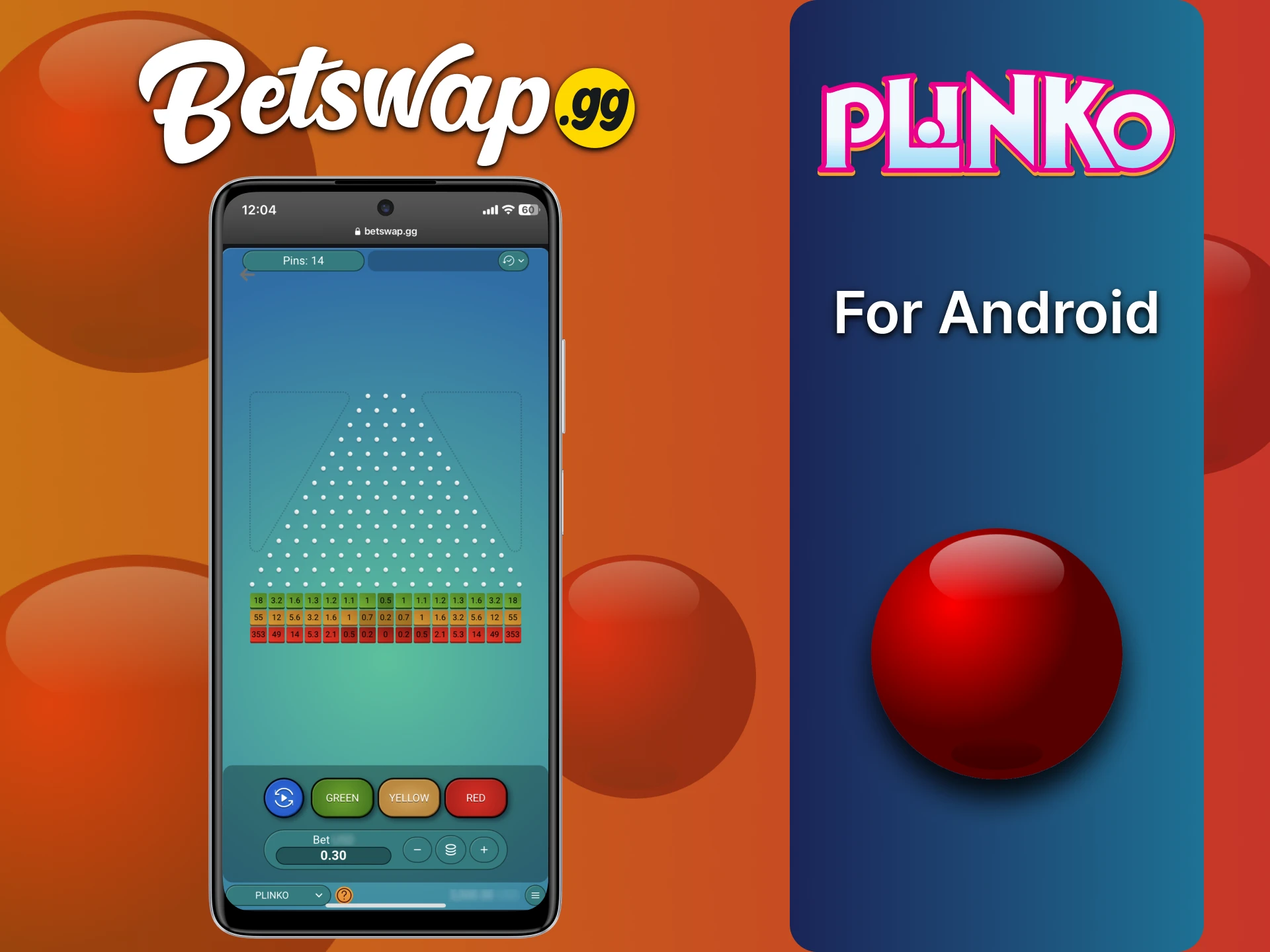 Access the Betswap Plinko game from your Android device.