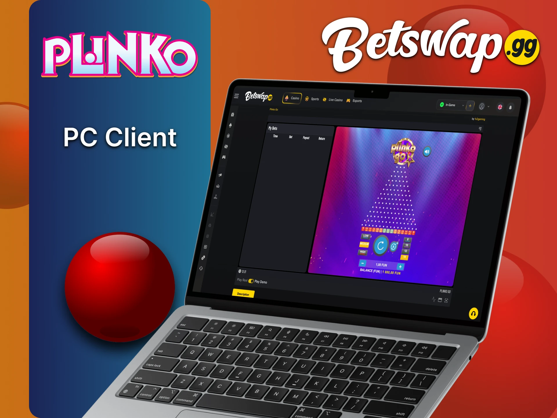 Betswap offers you to play Plinko from any browser.