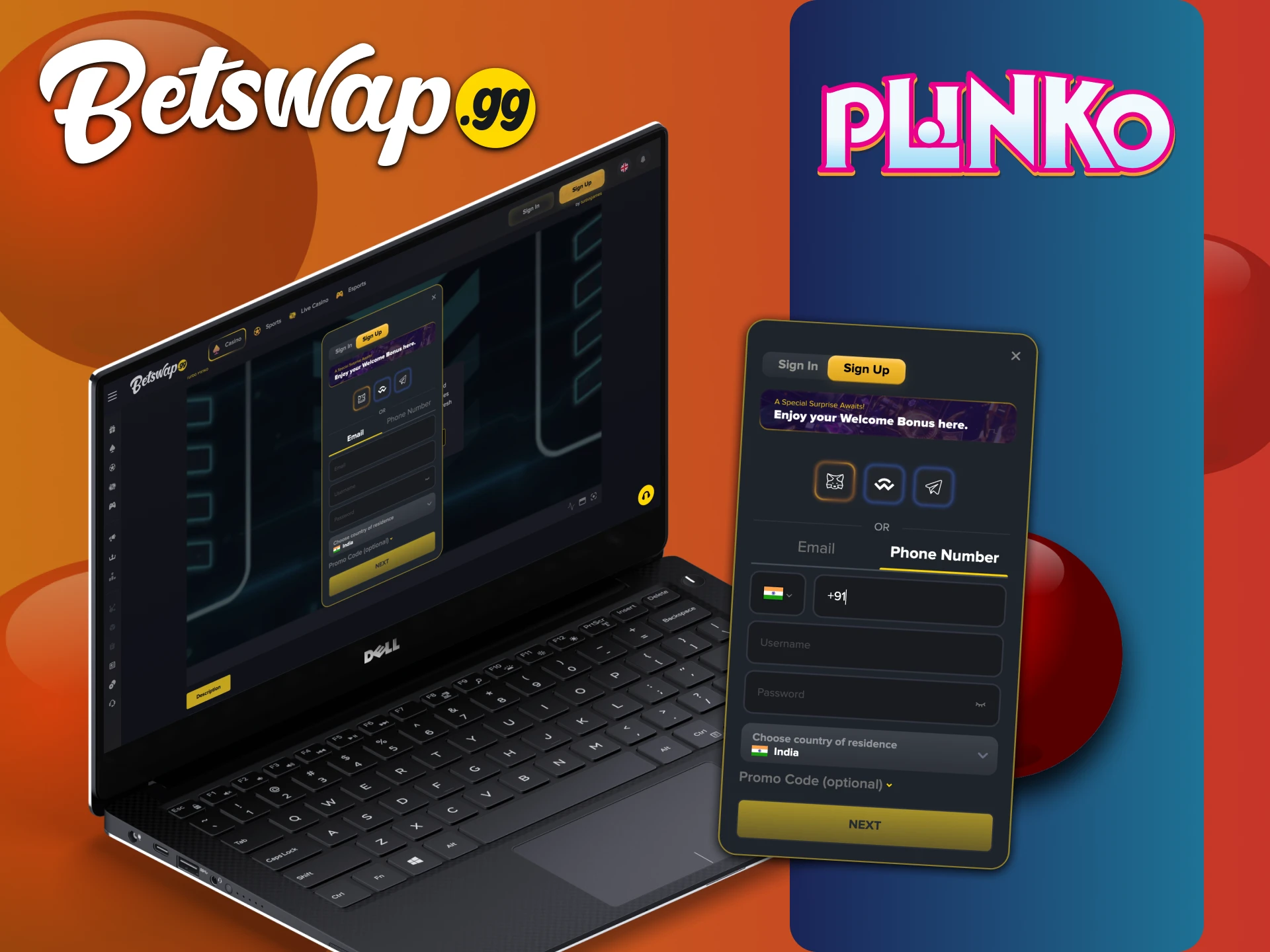 Registration will give you access to all Betswap Plinko.