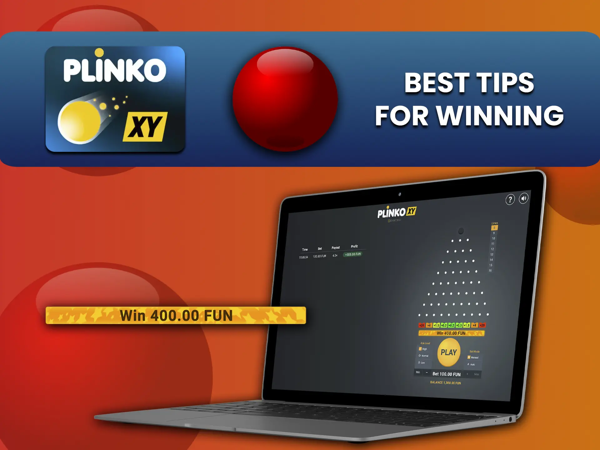 Use tactics and strategies to win regularly at Plinko XY.