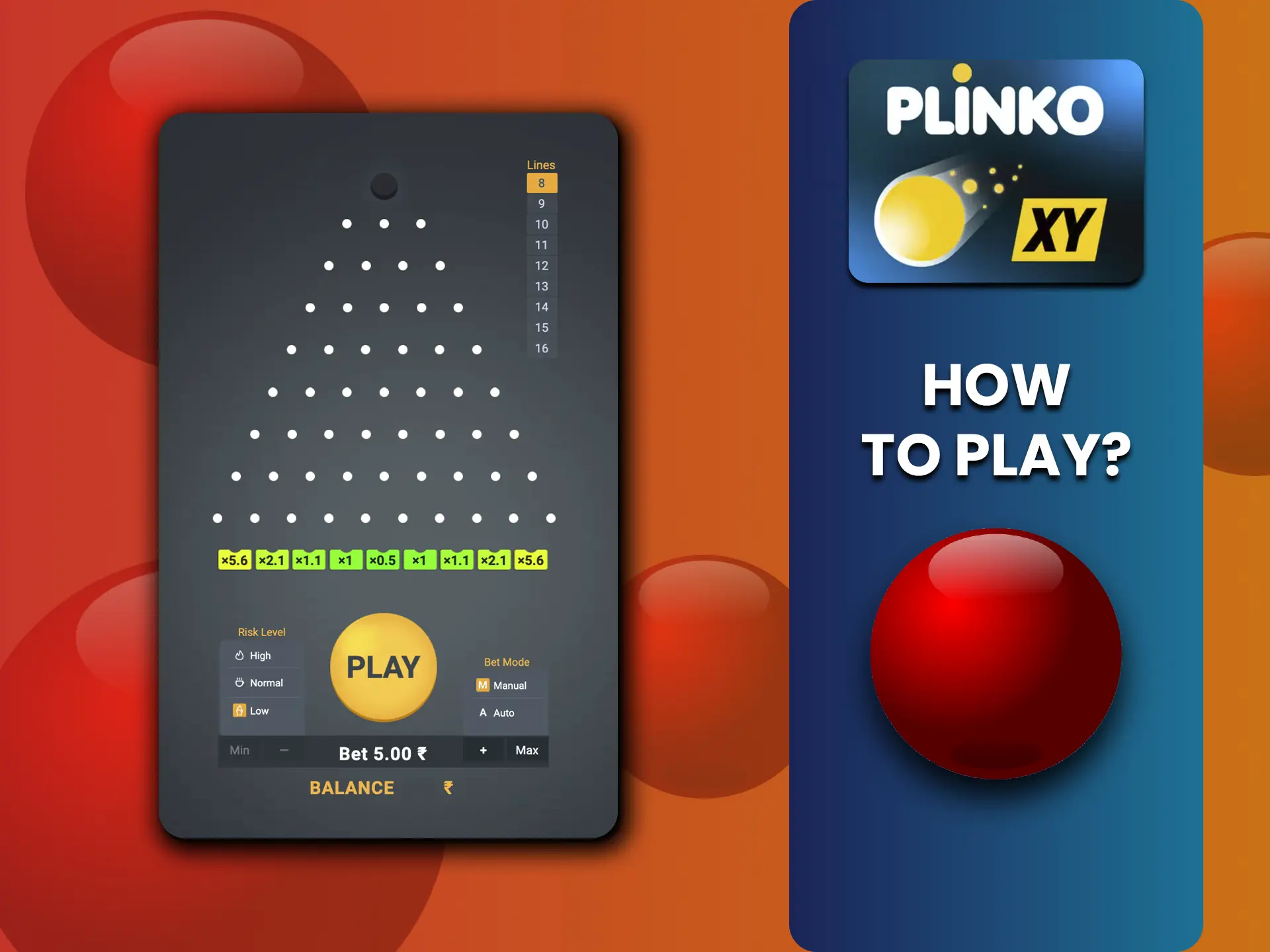 Sign up and start winning in the popular Plinko XY game.