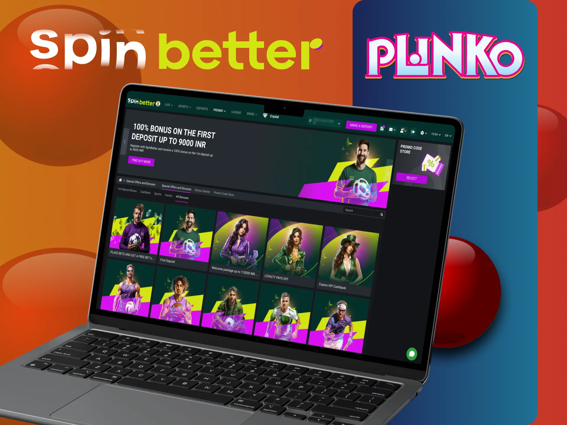 Enjoy SpinBetter's bonus program for playing Plinko.