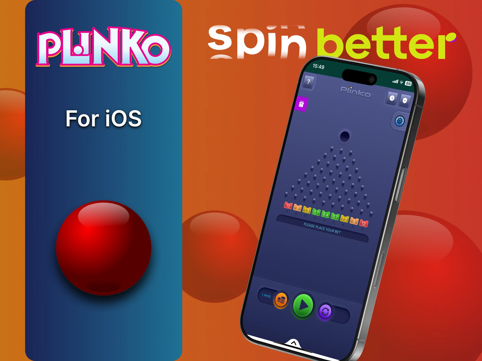 The SpinBetter Plinko app is adapted for installation on iOS.