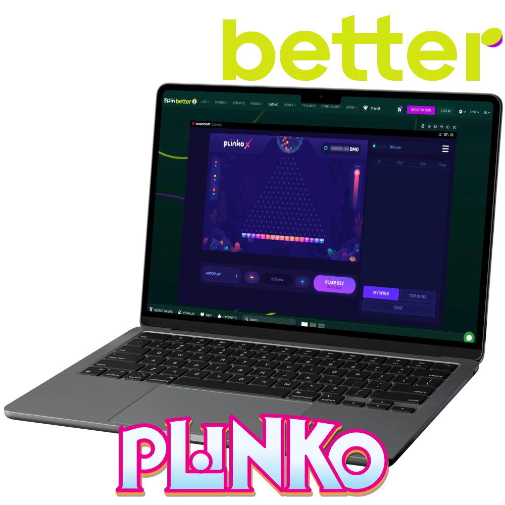 Play Plinko game online at SpinBetter.