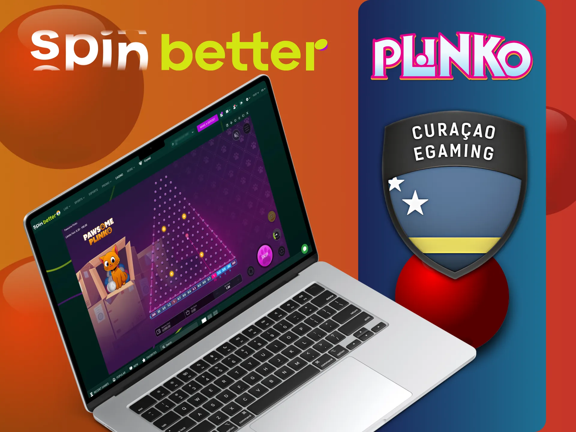 SpinBetter Plinko casino has Curacao license.