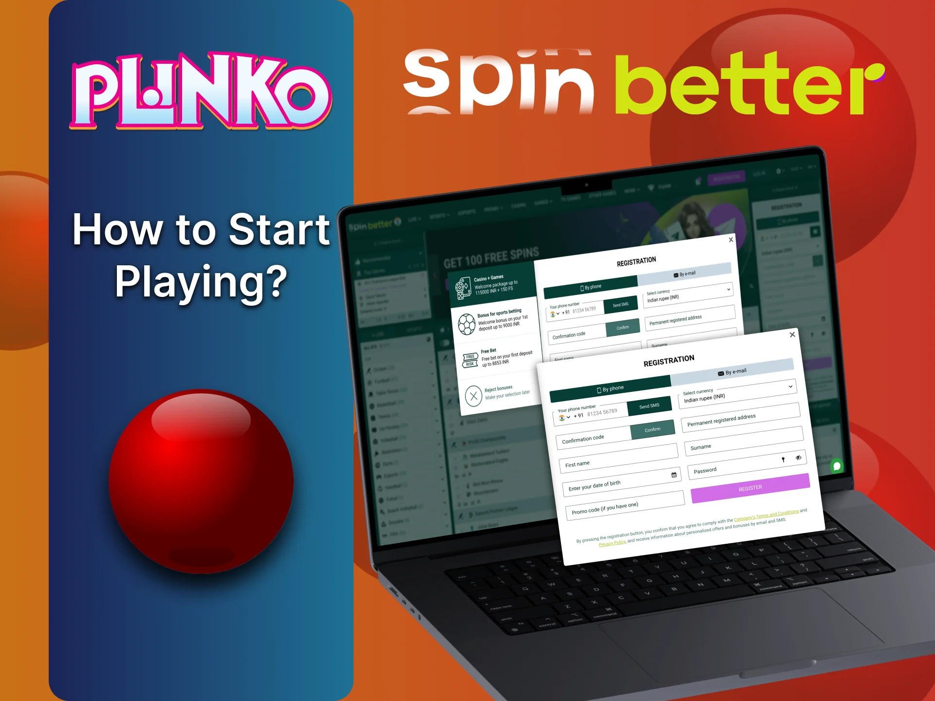 Follow a few steps to start playing SpinBetter Plinko.