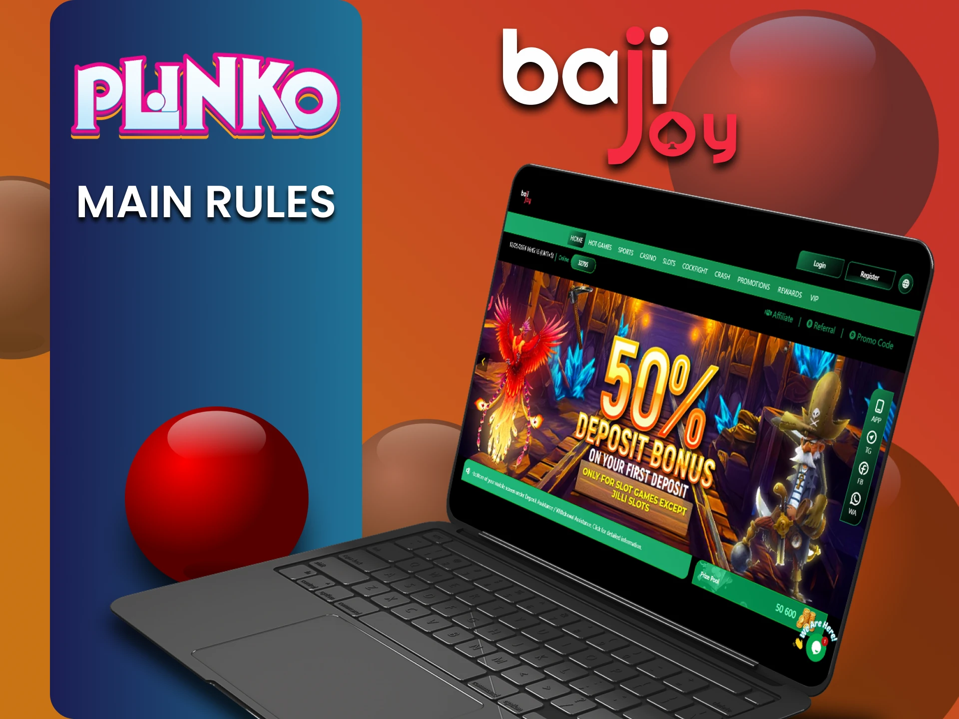 Please review the Bajijoy website rules for playing Plinko.