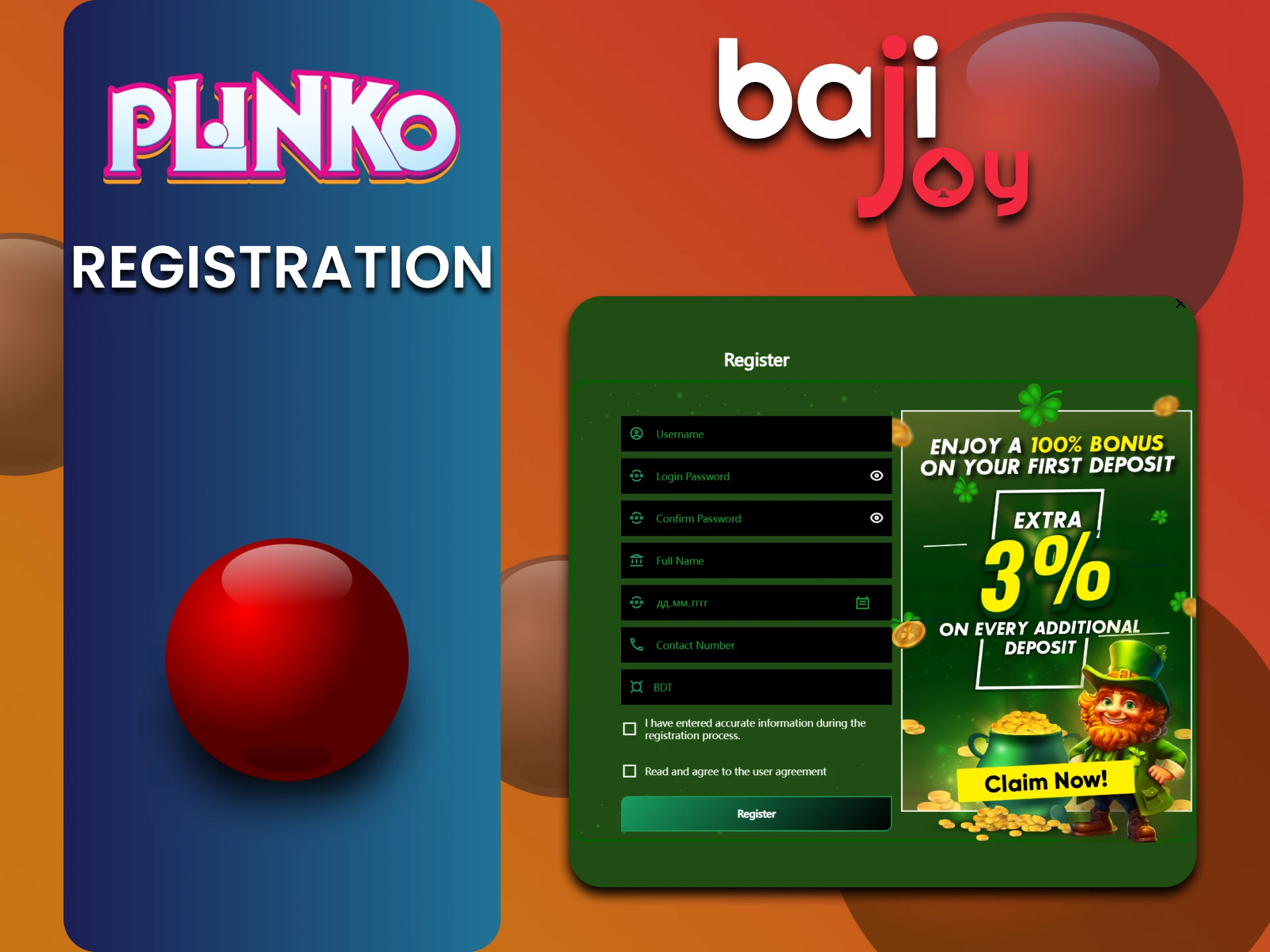 Register on Bajijoy to play Plinko.