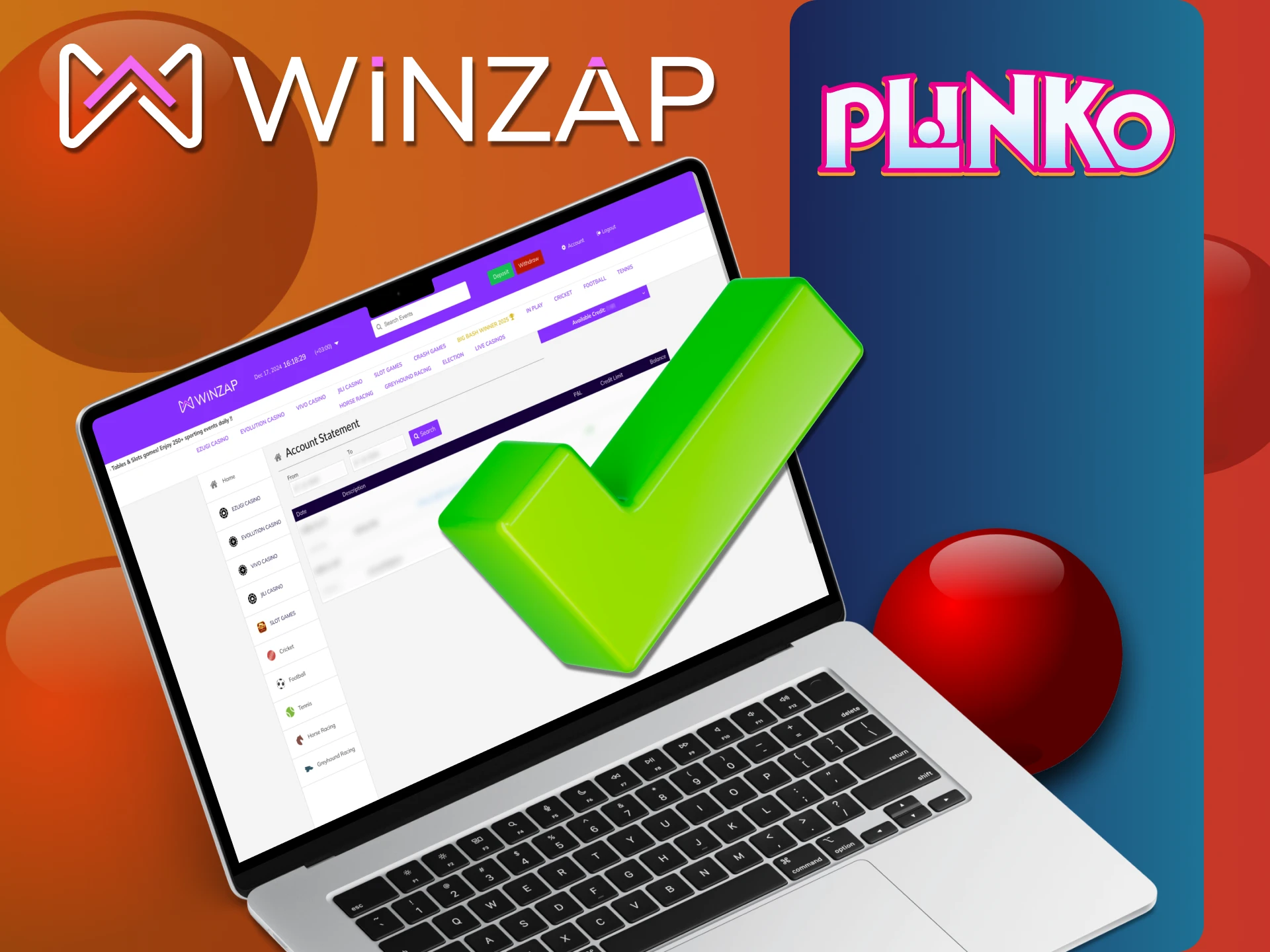 Account verification is very fast at Winzap Plinko.