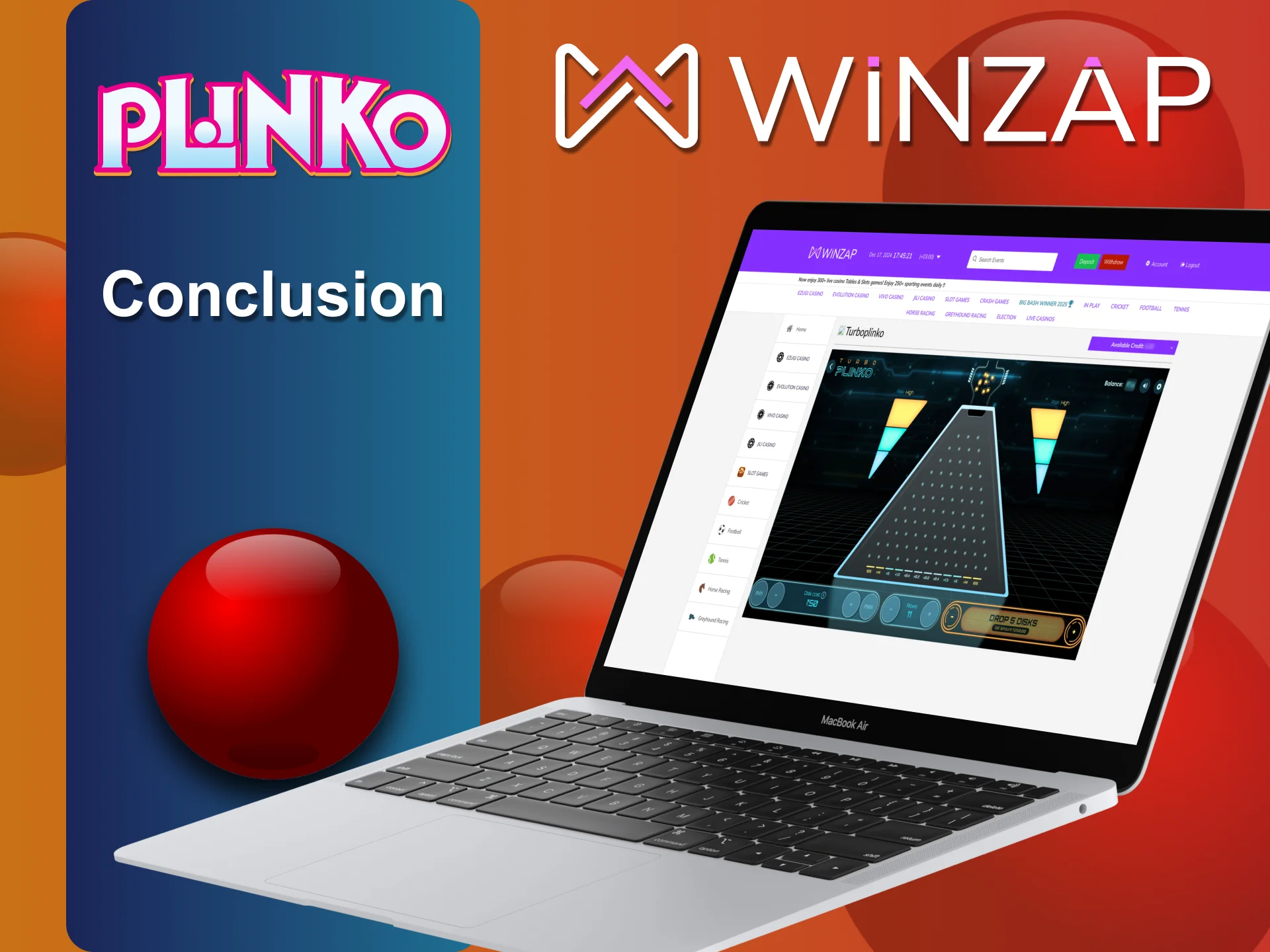 Winzap is great for Plinko betting for players from India.