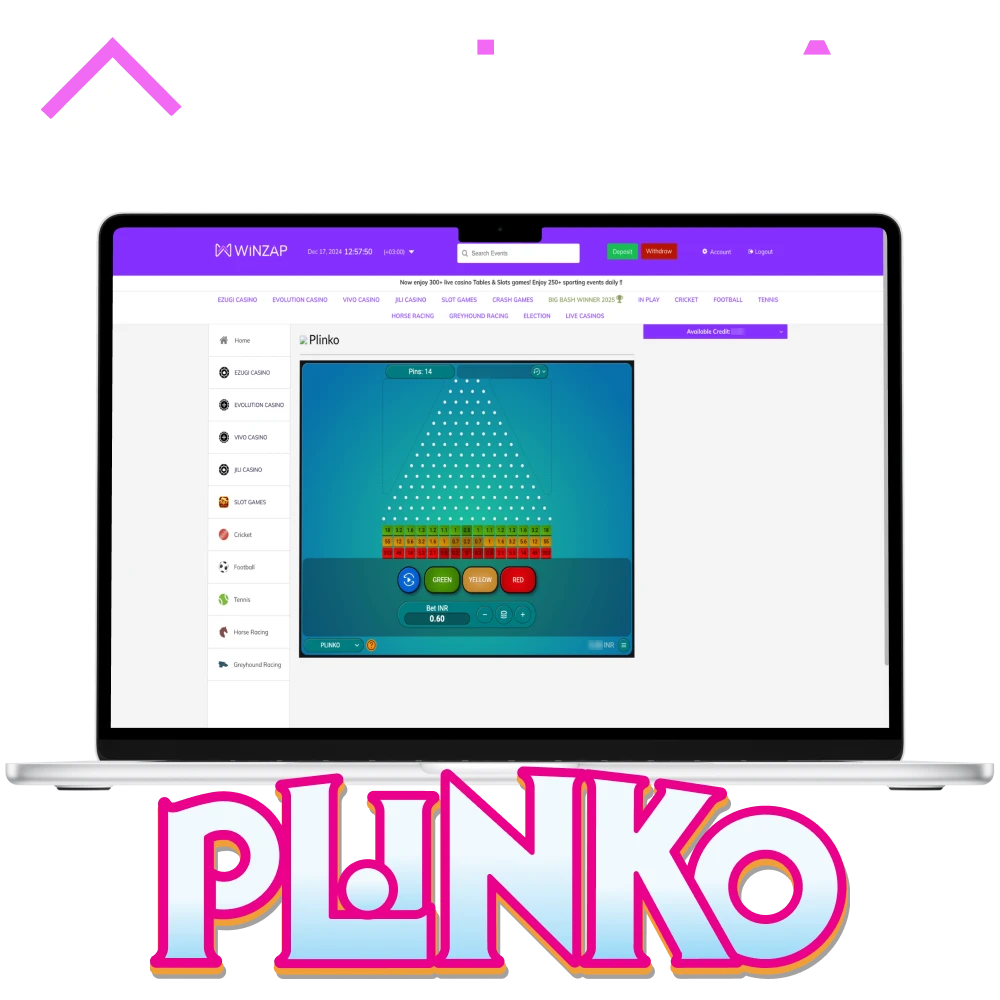 Play online Winzap Plinko game.