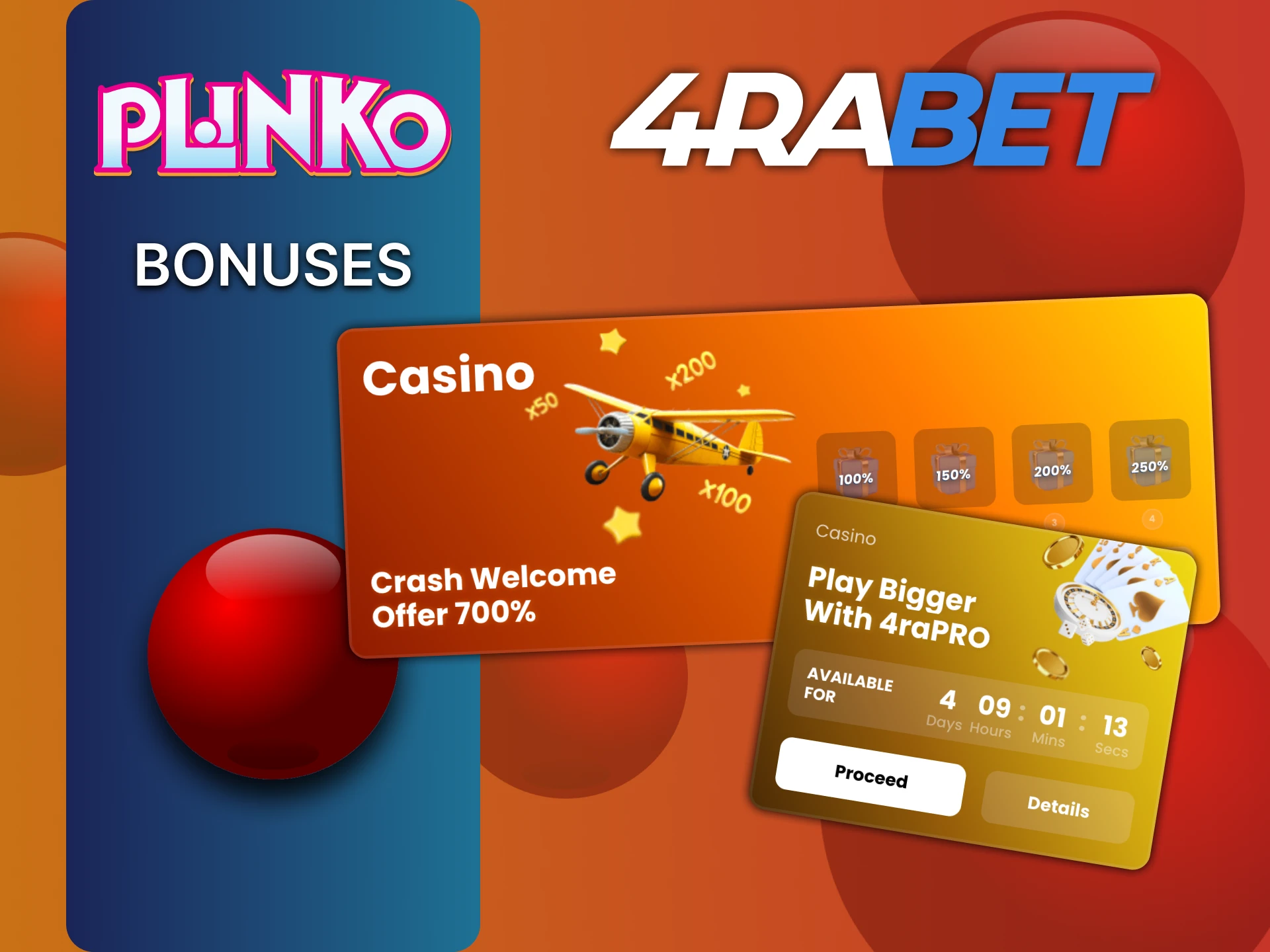 Get a bonus for playing Plinko from 4rabet.