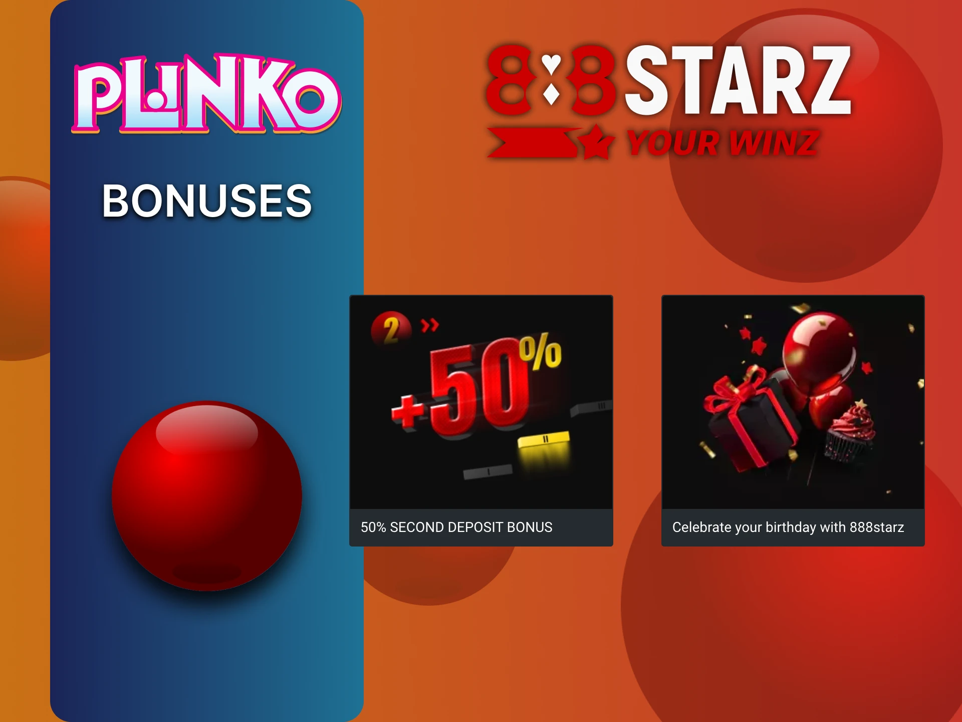 Get a bonus for playing Plinko from 888starz.