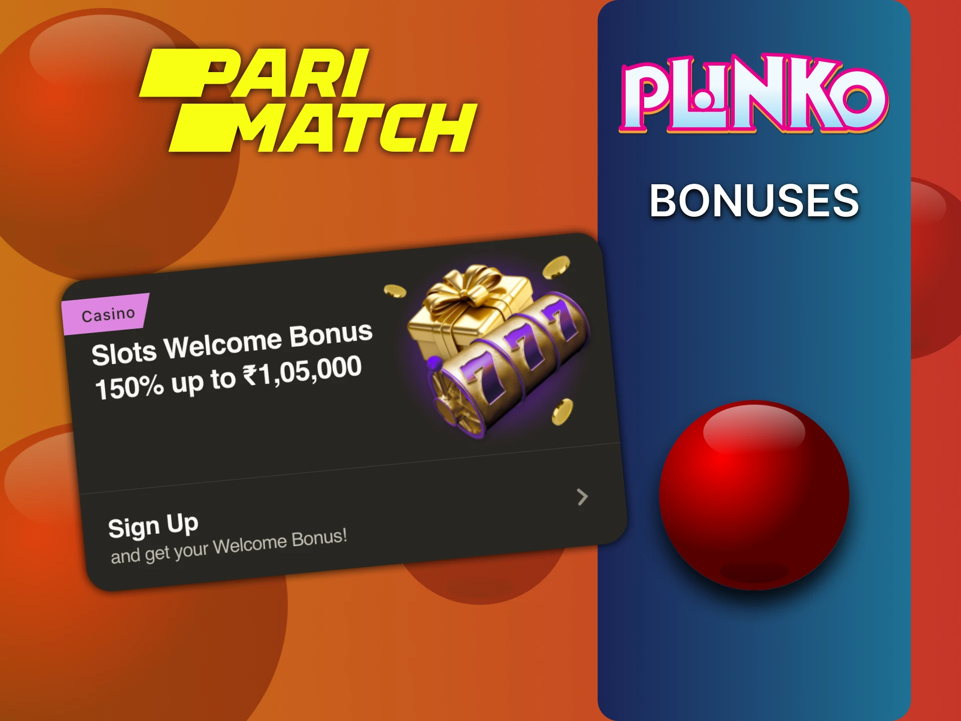 Get a bonus for playing Plinko from Parimatch.